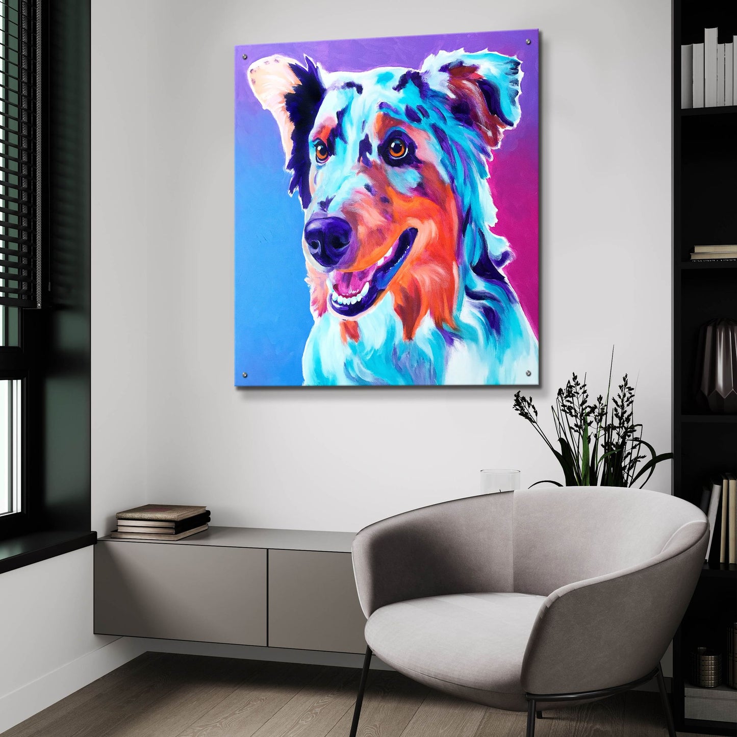 Epic Art 'Aussie - Pepper2 by Dawg Painter, Acrylic Glass Wall Art,36x36