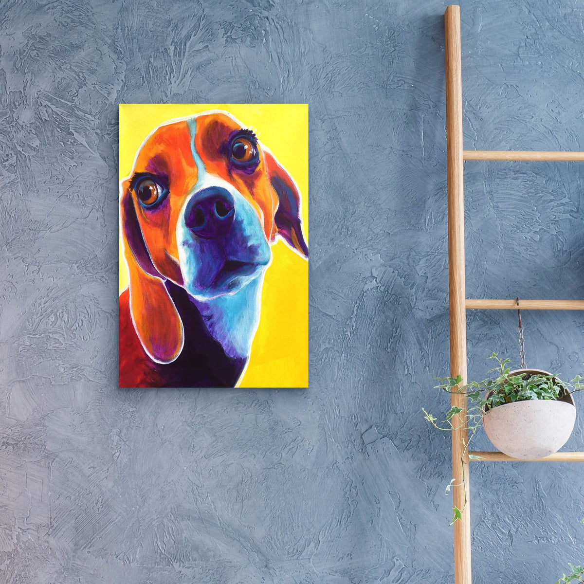 Epic Art 'Beagle - Marcie2 by Dawg Painter, Acrylic Glass Wall Art,16x24