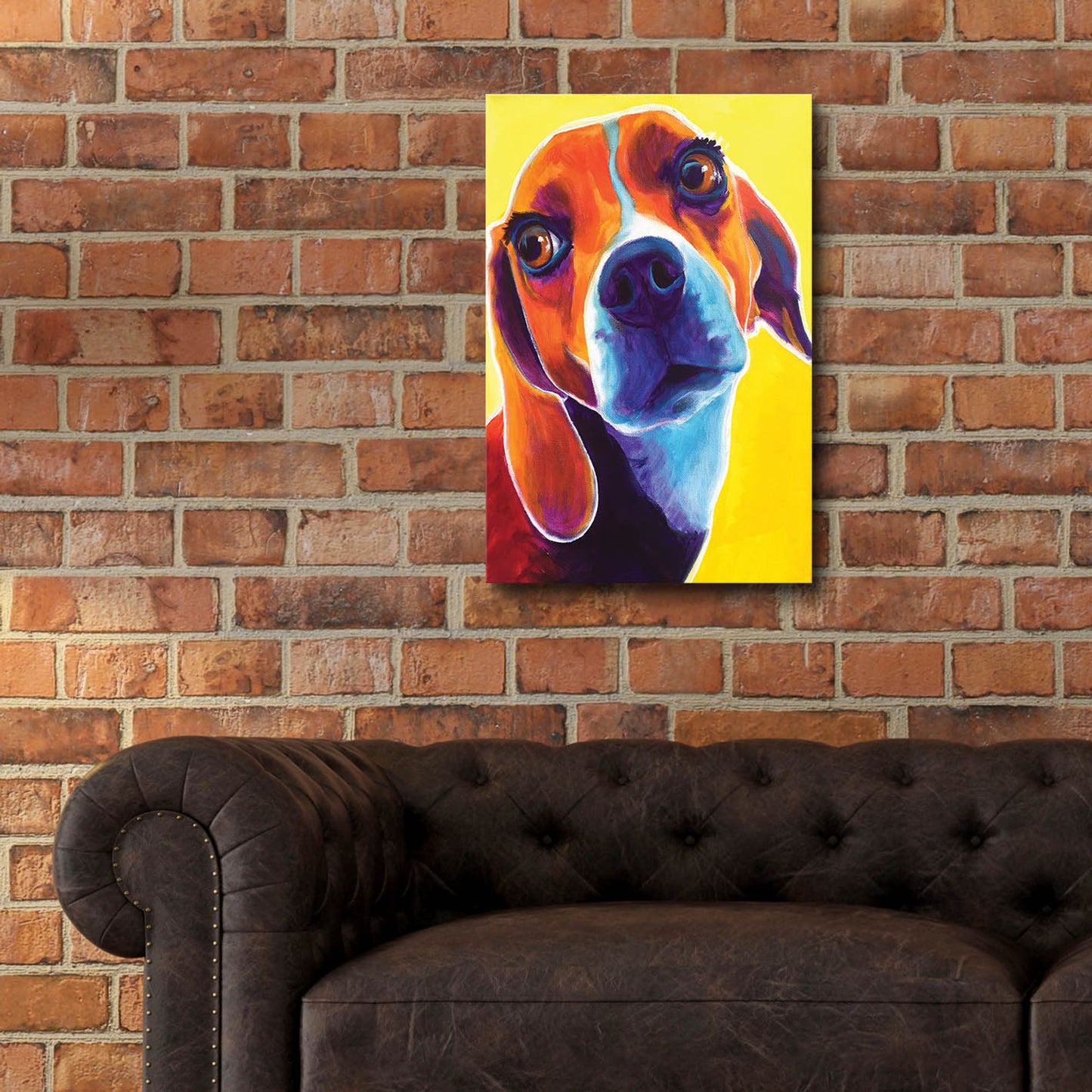 Epic Art 'Beagle - Marcie2 by Dawg Painter, Acrylic Glass Wall Art,16x24