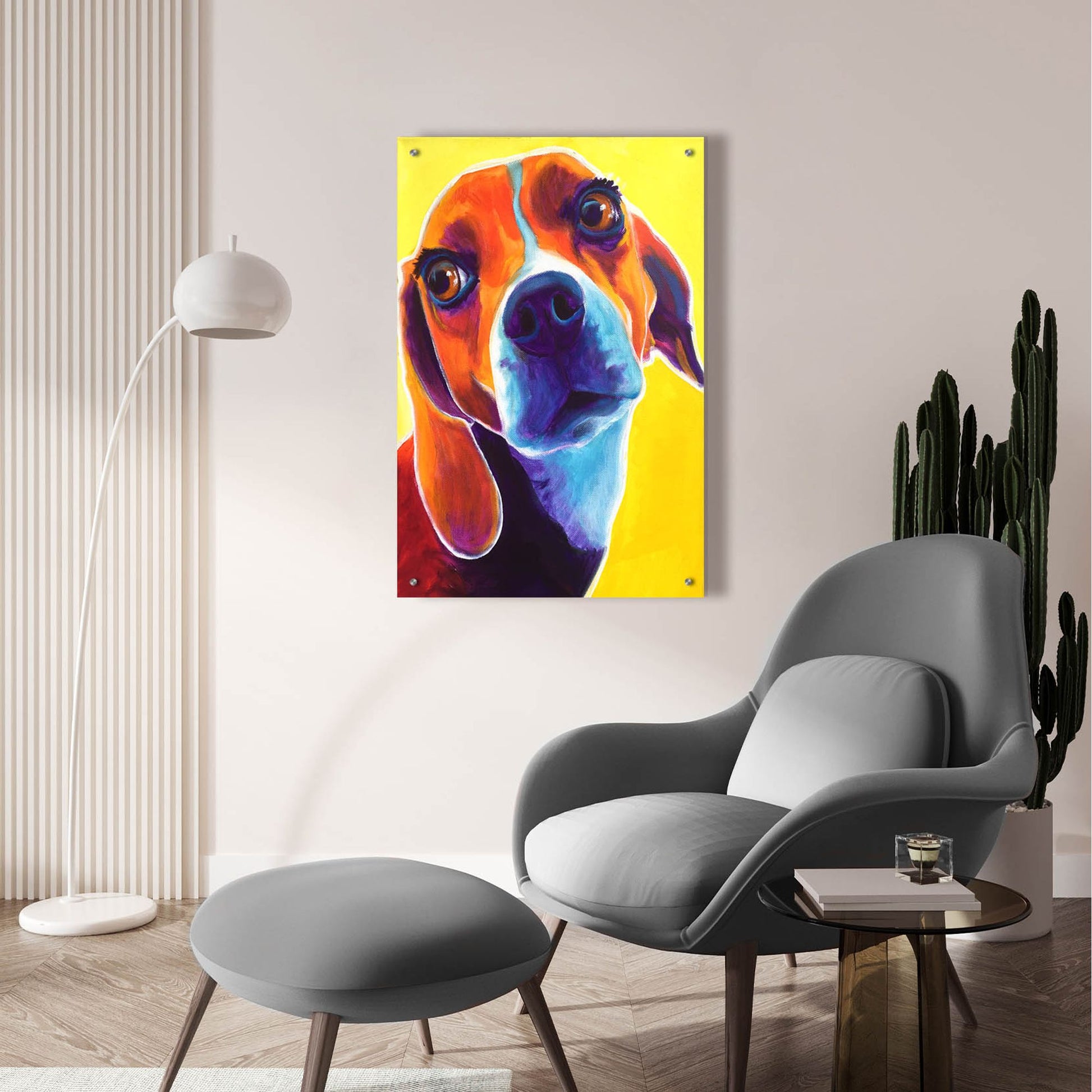 Epic Art 'Beagle - Marcie2 by Dawg Painter, Acrylic Glass Wall Art,24x36