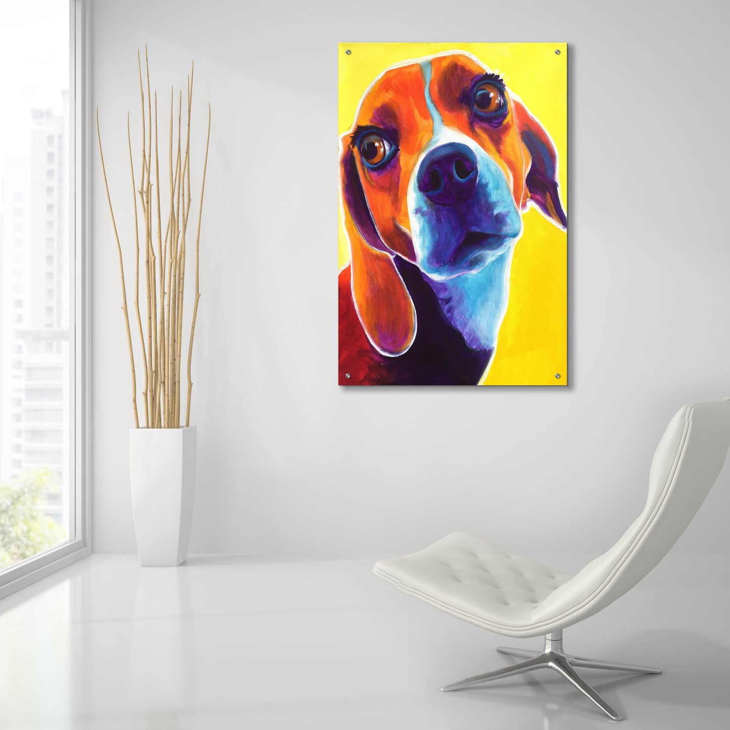 Epic Art 'Beagle - Marcie2 by Dawg Painter, Acrylic Glass Wall Art,24x36