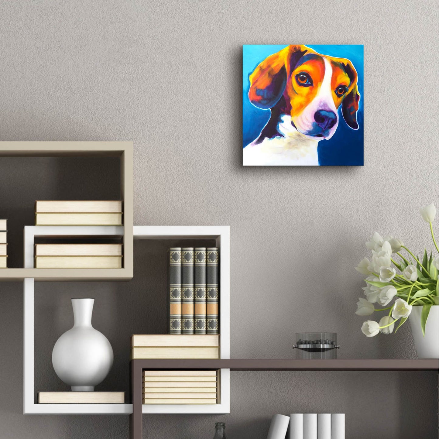 Epic Art 'Beagle - Martin2 by Dawg Painter, Acrylic Glass Wall Art,12x12