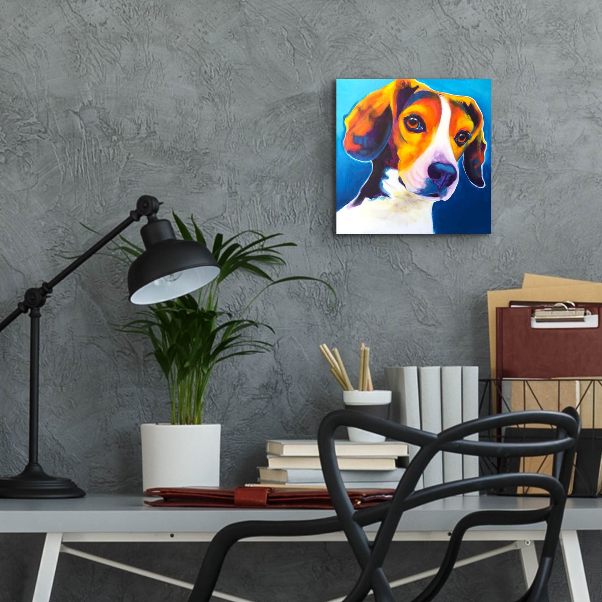 Epic Art 'Beagle - Martin2 by Dawg Painter, Acrylic Glass Wall Art,12x12