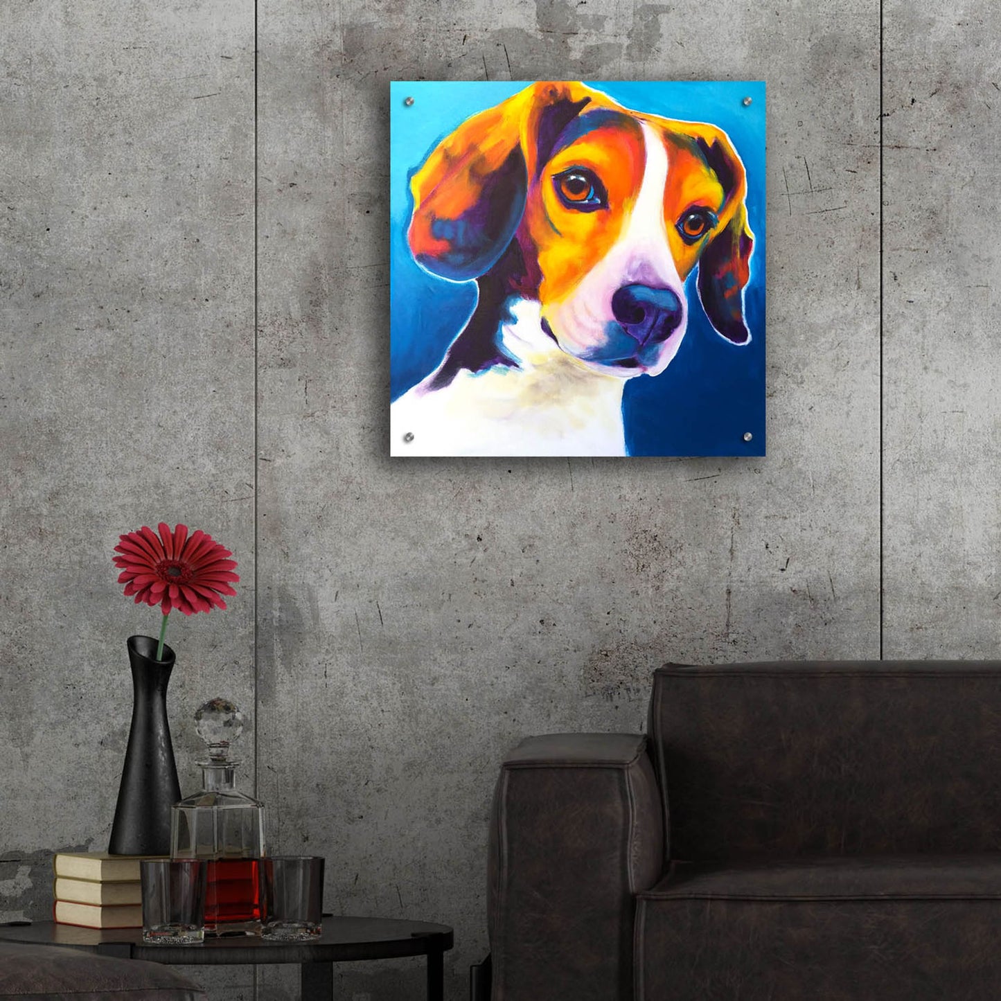 Epic Art 'Beagle - Martin2 by Dawg Painter, Acrylic Glass Wall Art,24x24