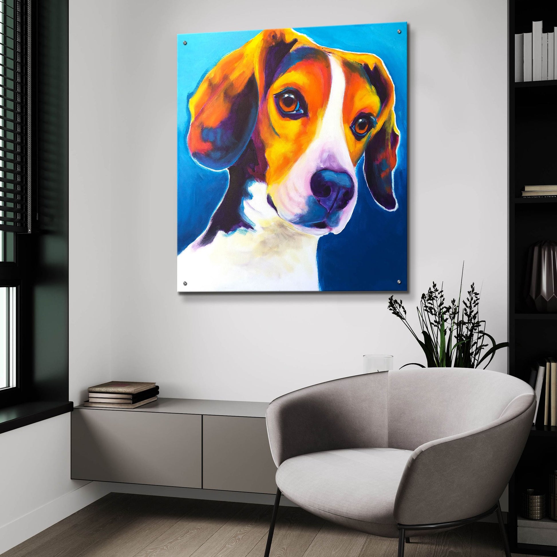 Epic Art 'Beagle - Martin2 by Dawg Painter, Acrylic Glass Wall Art,36x36