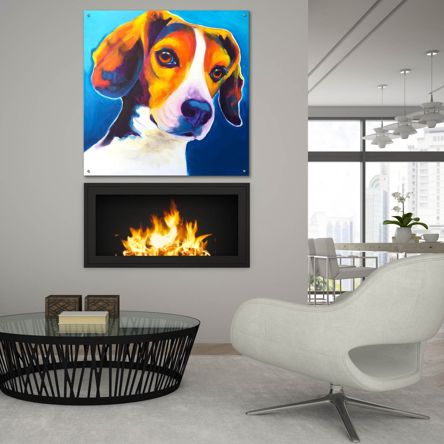 Epic Art 'Beagle - Martin2 by Dawg Painter, Acrylic Glass Wall Art,36x36