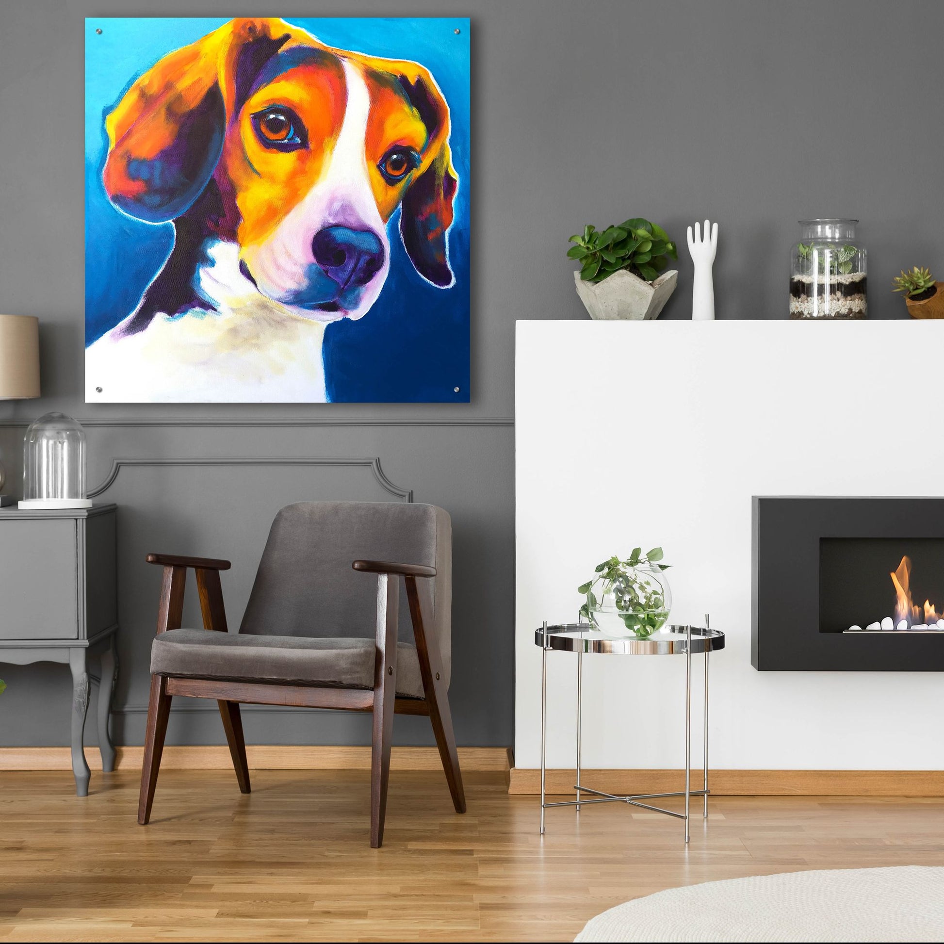 Epic Art 'Beagle - Martin2 by Dawg Painter, Acrylic Glass Wall Art,36x36