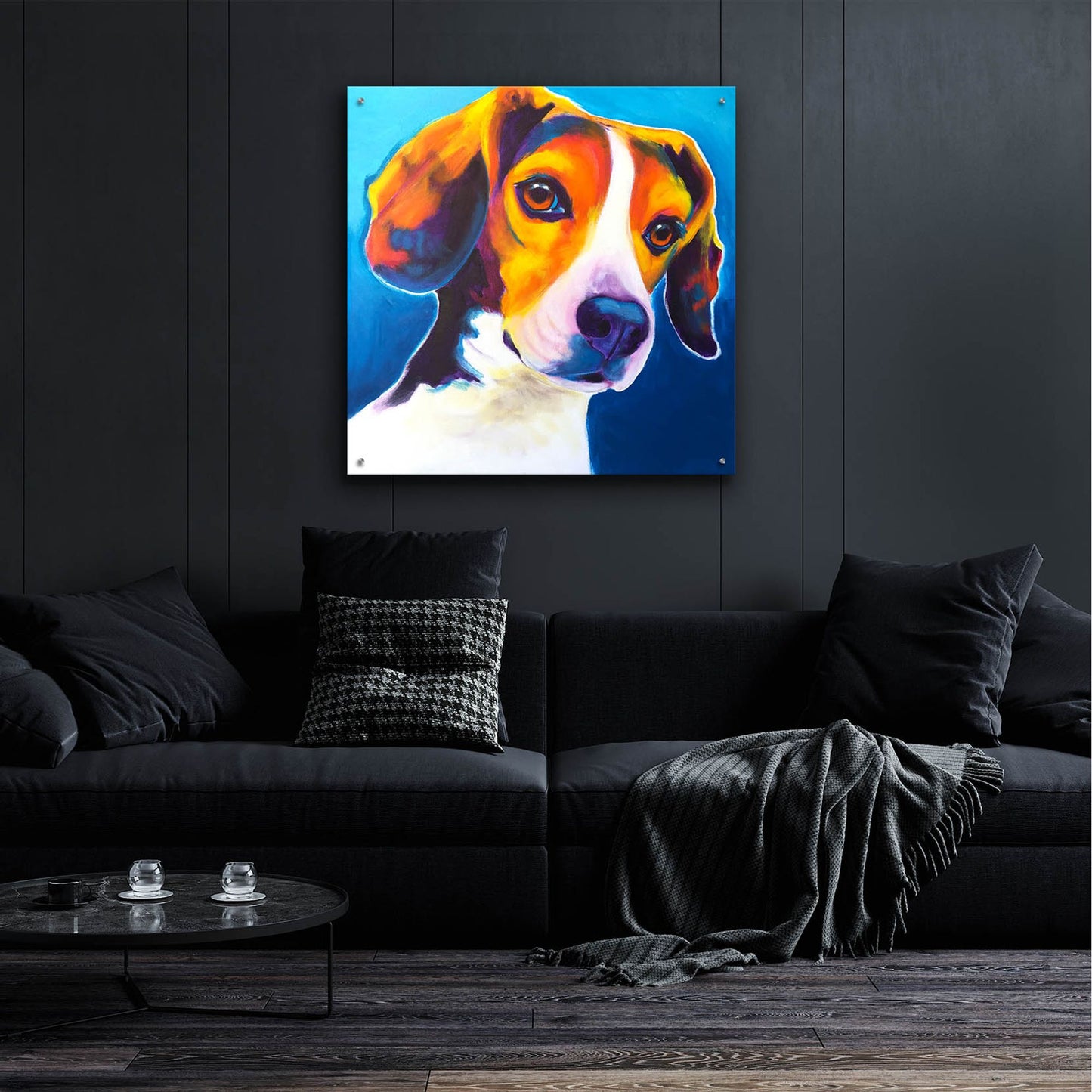 Epic Art 'Beagle - Martin2 by Dawg Painter, Acrylic Glass Wall Art,36x36