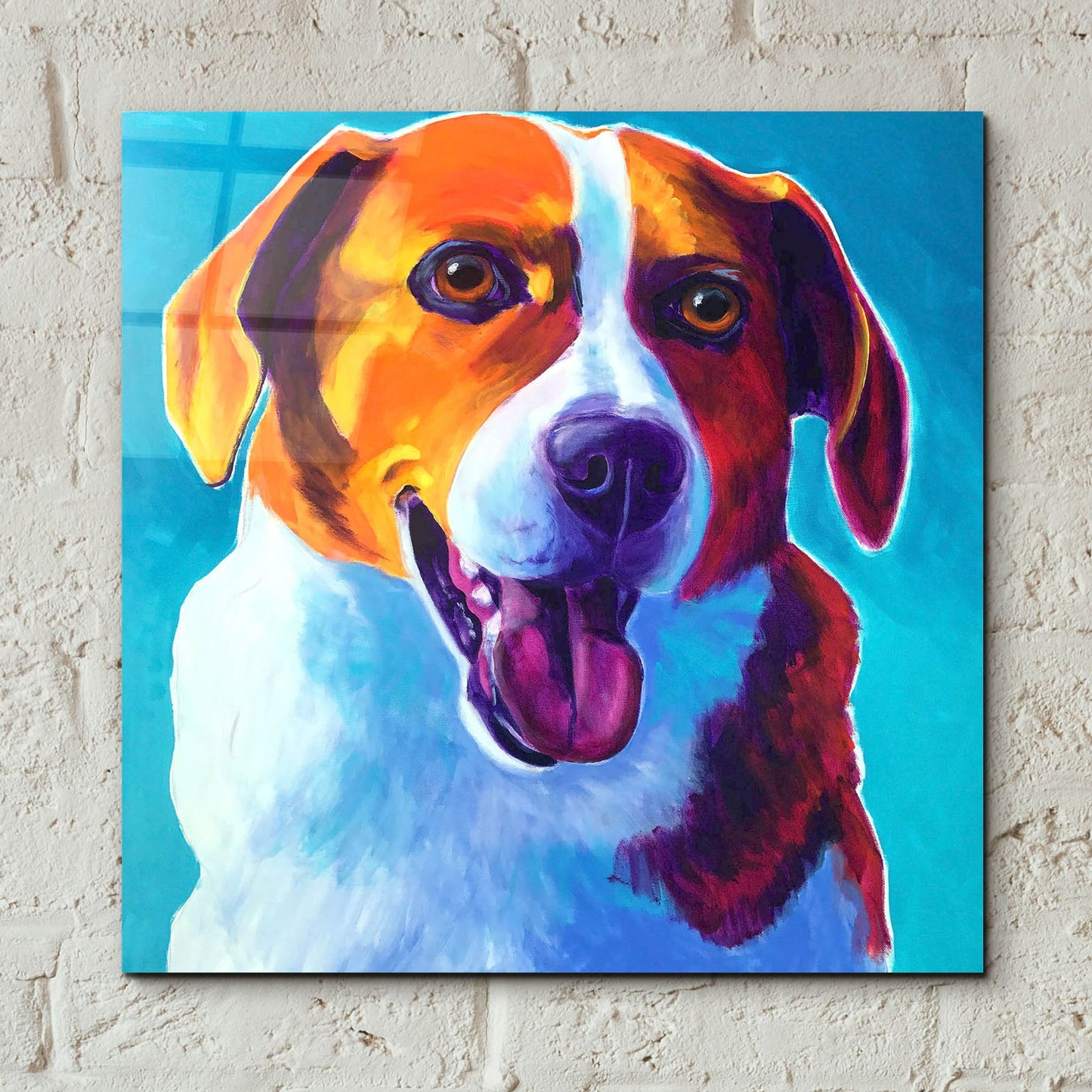 Epic Art 'Beagle - Penny2 by Dawg Painter, Acrylic Glass Wall Art,12x12