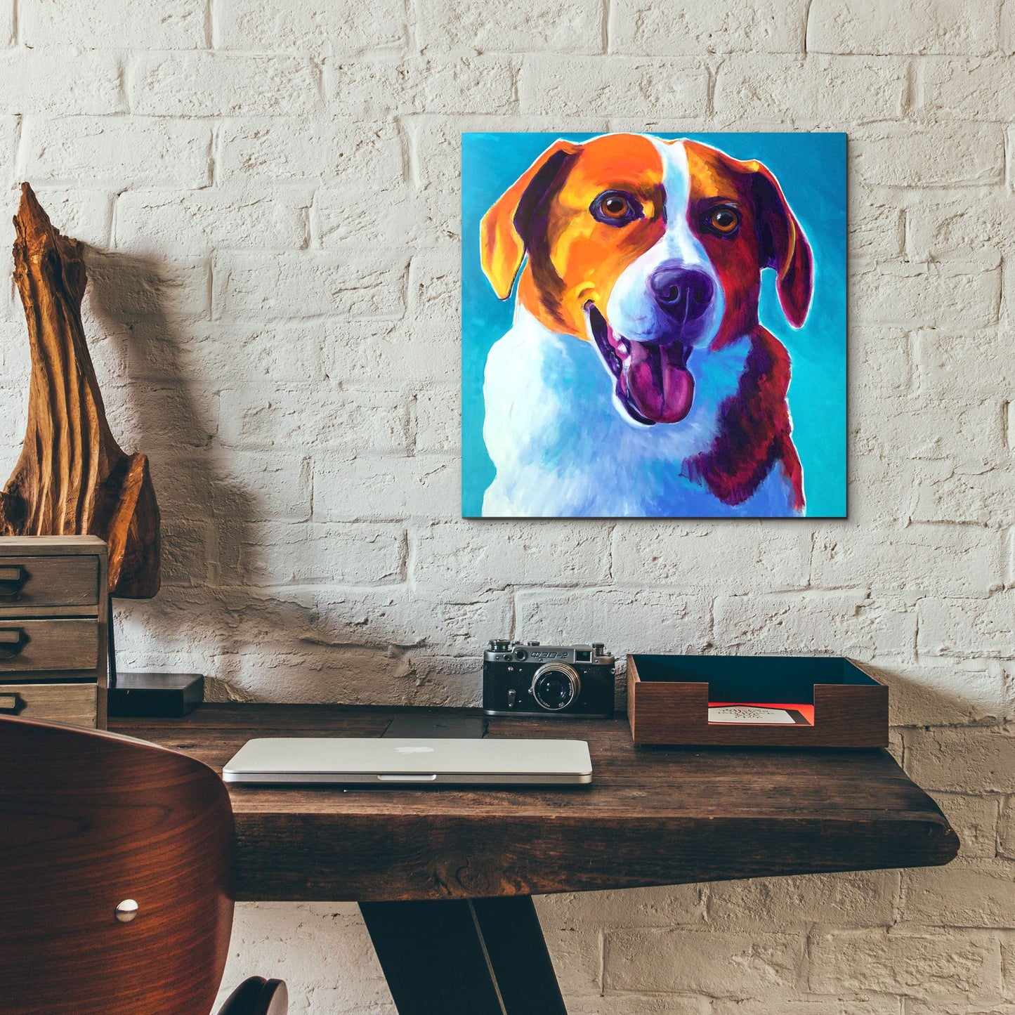 Epic Art 'Beagle - Penny2 by Dawg Painter, Acrylic Glass Wall Art,12x12