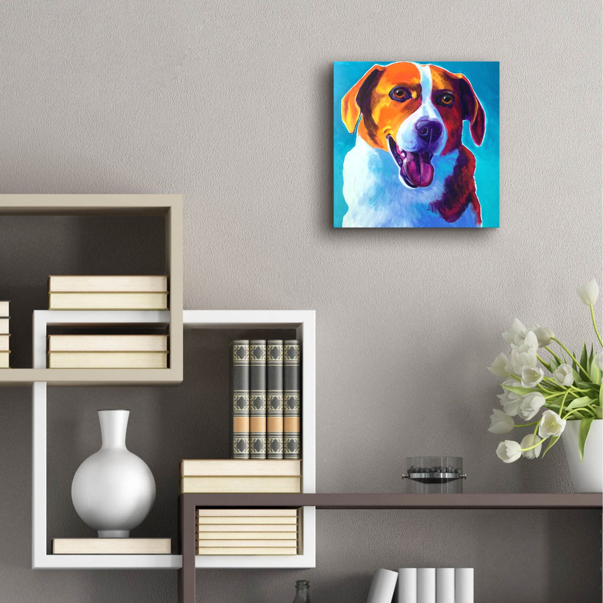 Epic Art 'Beagle - Penny2 by Dawg Painter, Acrylic Glass Wall Art,12x12