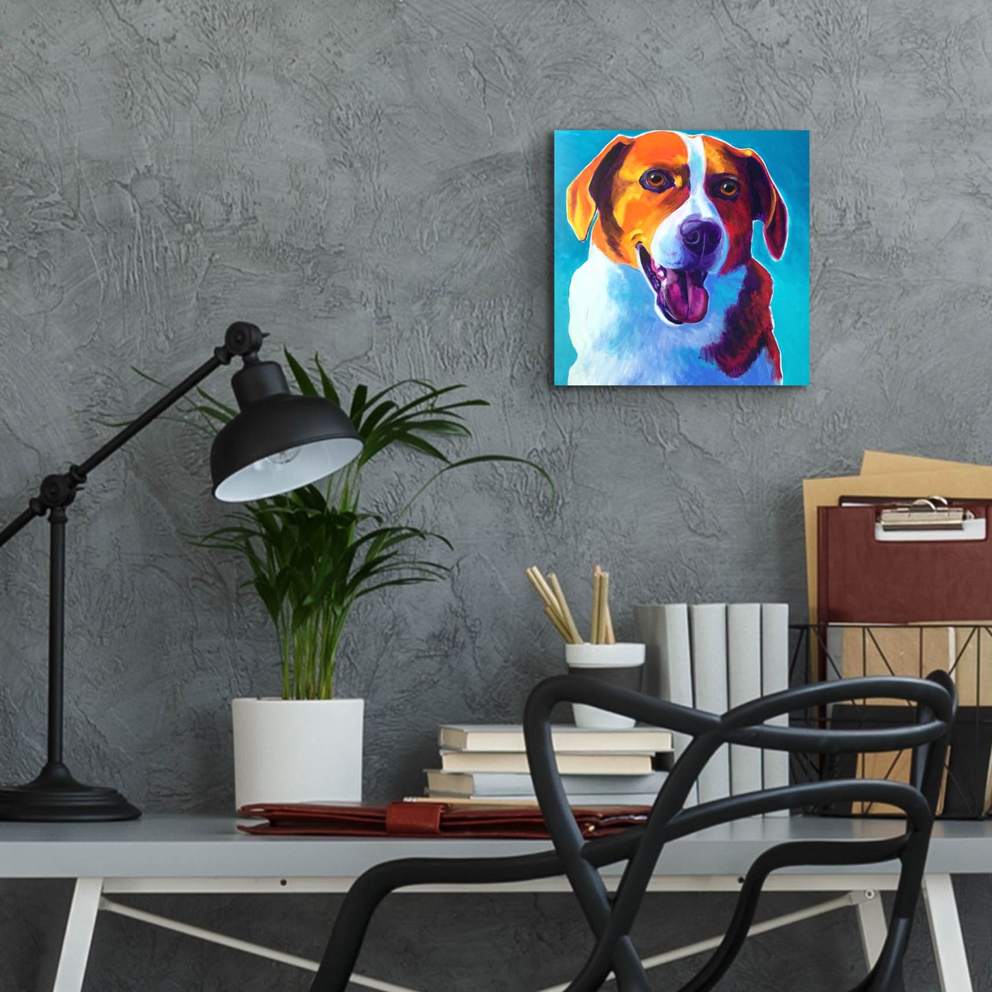 Epic Art 'Beagle - Penny2 by Dawg Painter, Acrylic Glass Wall Art,12x12