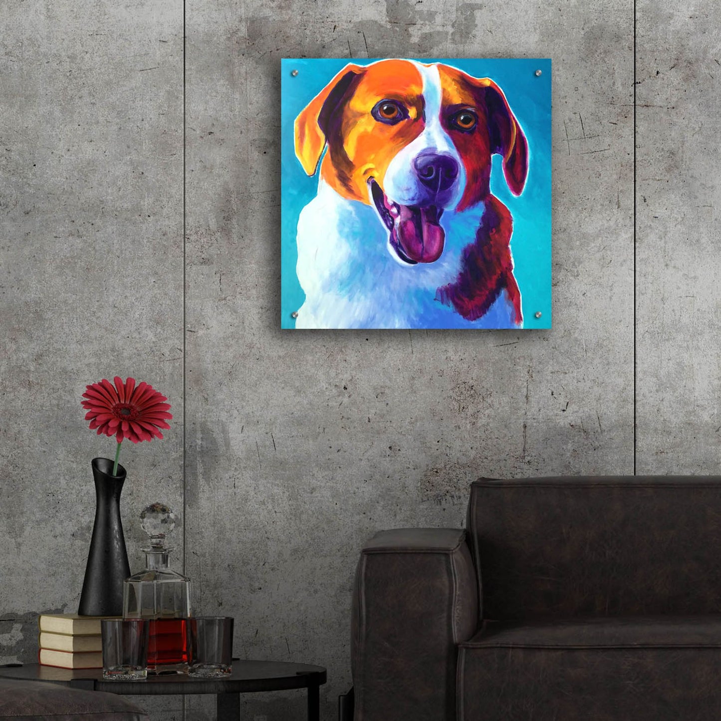 Epic Art 'Beagle - Penny2 by Dawg Painter, Acrylic Glass Wall Art,24x24