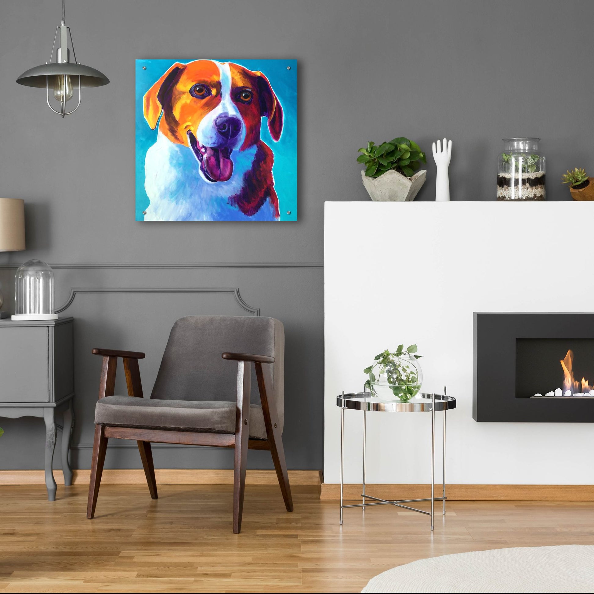 Epic Art 'Beagle - Penny2 by Dawg Painter, Acrylic Glass Wall Art,24x24