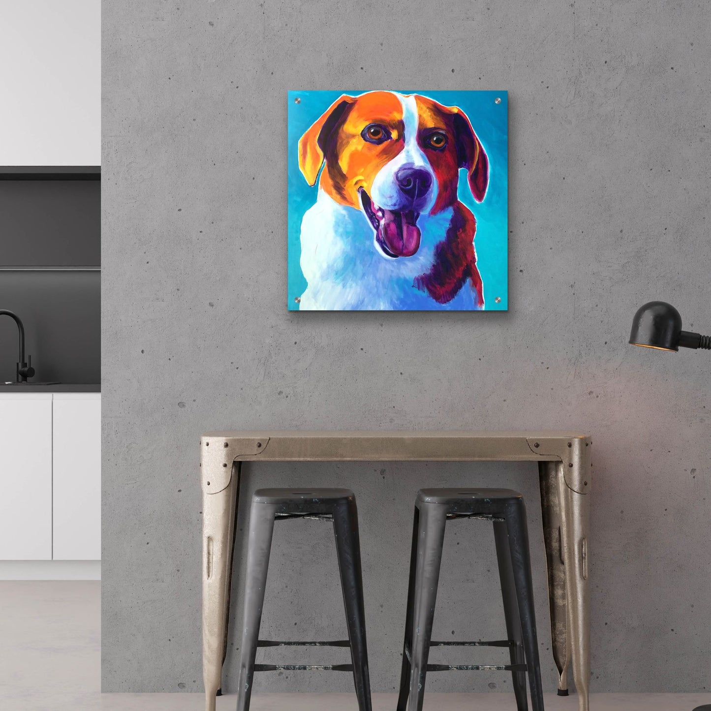 Epic Art 'Beagle - Penny2 by Dawg Painter, Acrylic Glass Wall Art,24x24