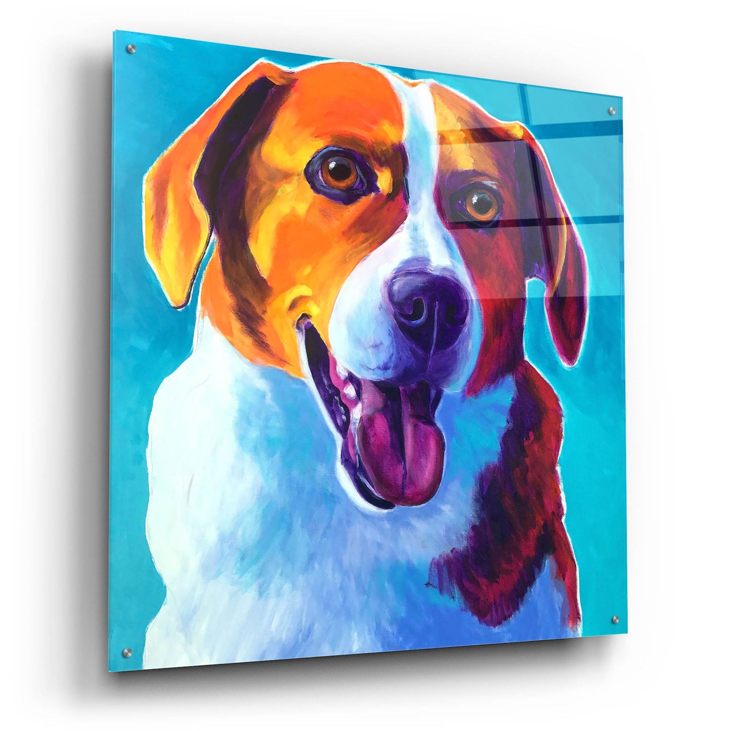 Epic Art 'Beagle - Penny2 by Dawg Painter, Acrylic Glass Wall Art,36x36