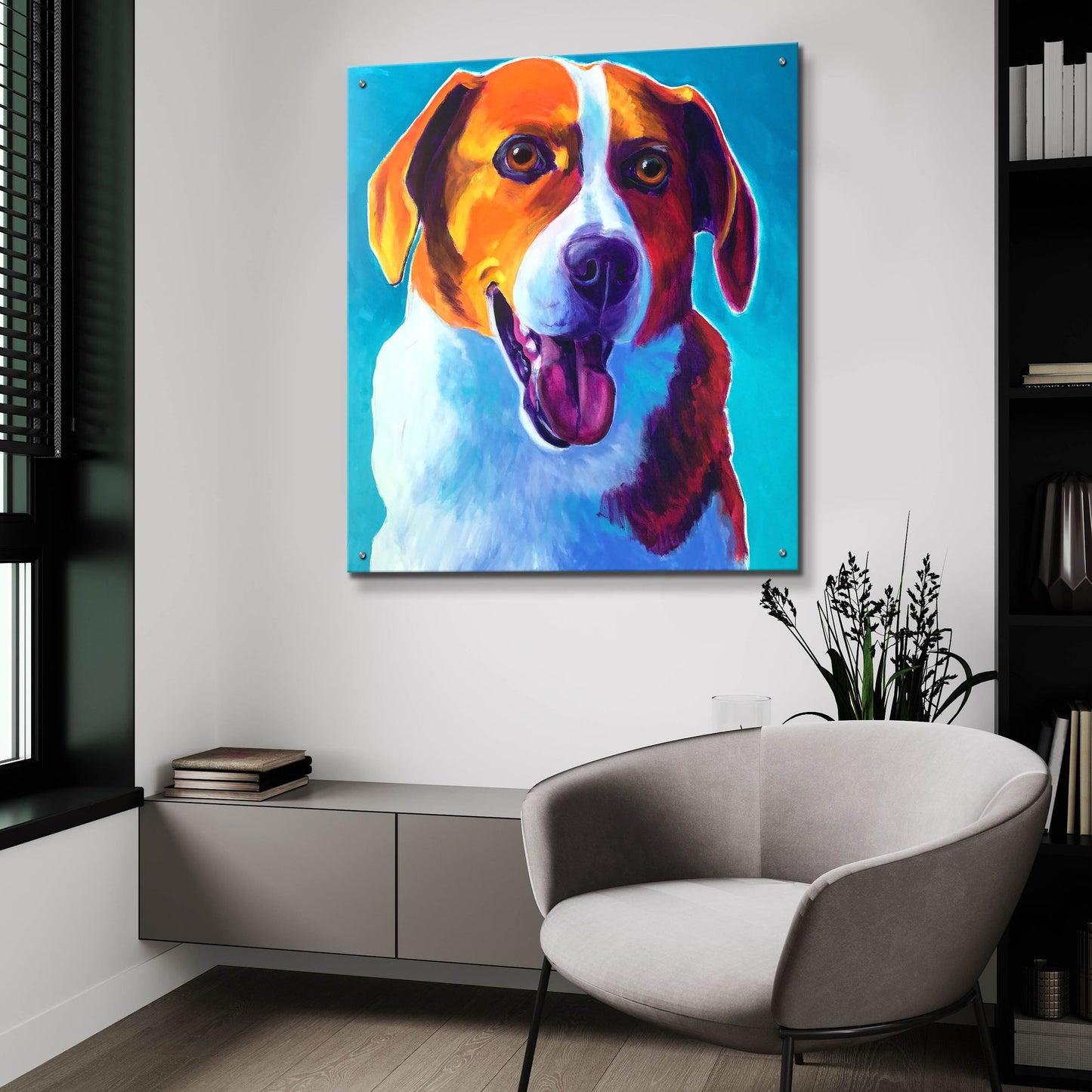 Epic Art 'Beagle - Penny2 by Dawg Painter, Acrylic Glass Wall Art,36x36