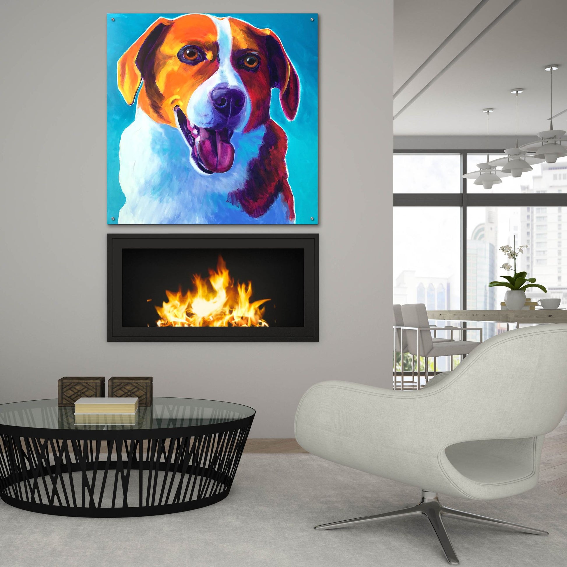 Epic Art 'Beagle - Penny2 by Dawg Painter, Acrylic Glass Wall Art,36x36