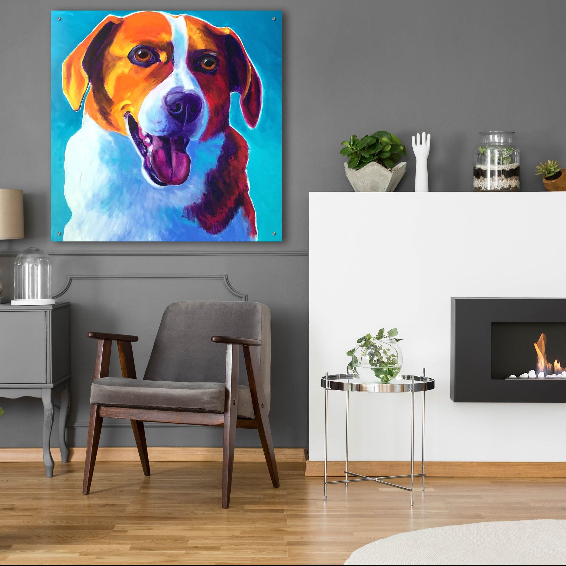 Epic Art 'Beagle - Penny2 by Dawg Painter, Acrylic Glass Wall Art,36x36