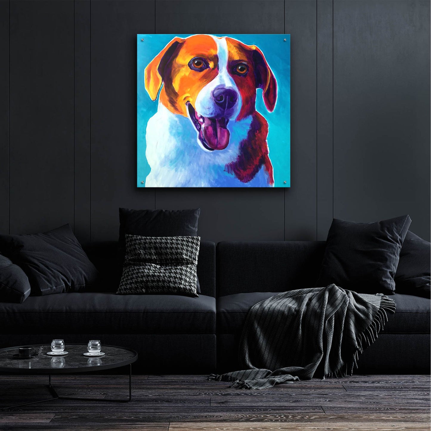 Epic Art 'Beagle - Penny2 by Dawg Painter, Acrylic Glass Wall Art,36x36