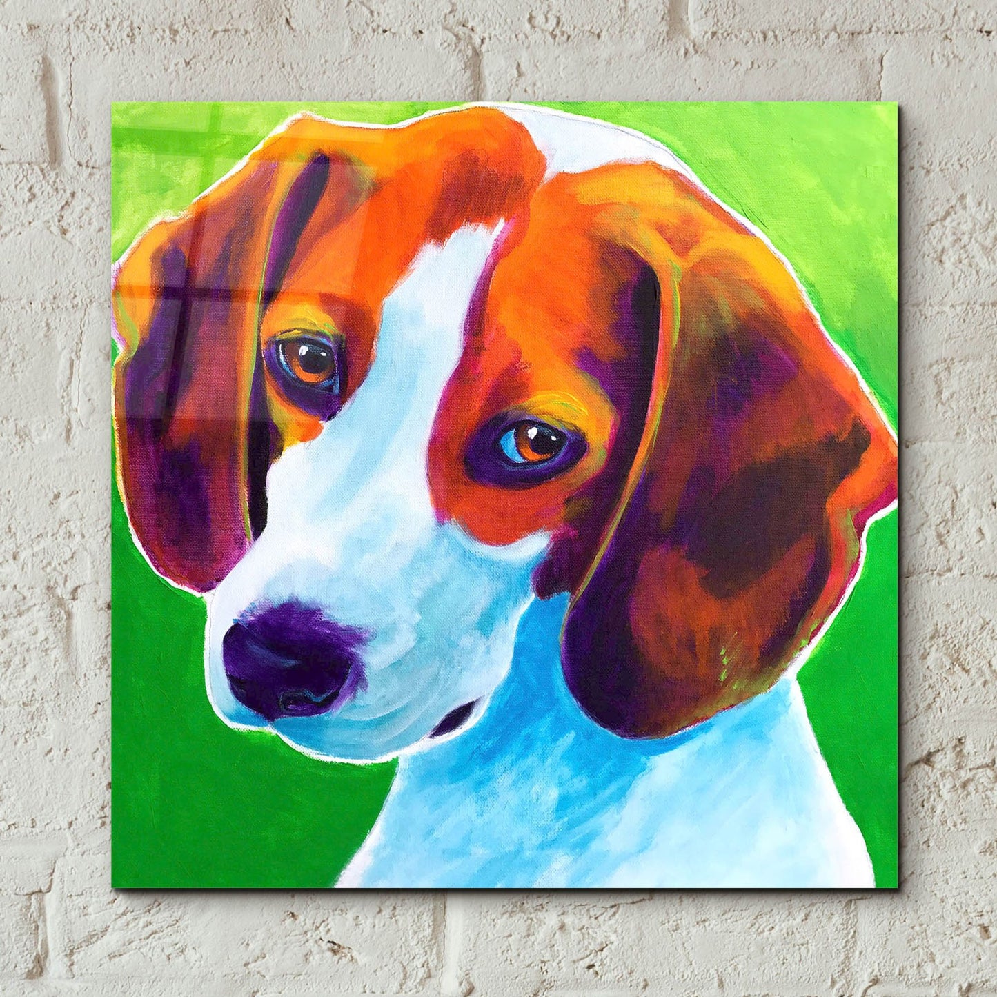 Epic Art 'Beagle - Watson2 by Dawg Painter, Acrylic Glass Wall Art,12x12