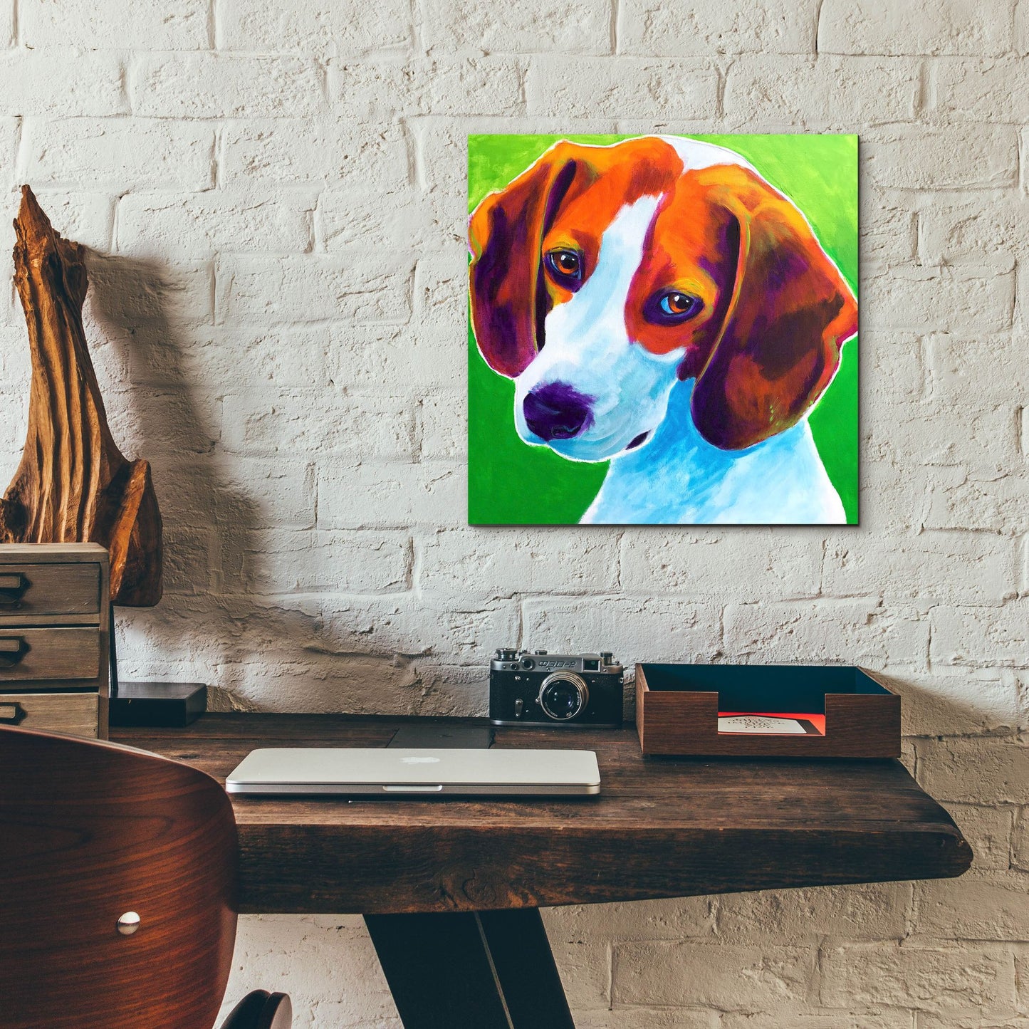 Epic Art 'Beagle - Watson2 by Dawg Painter, Acrylic Glass Wall Art,12x12