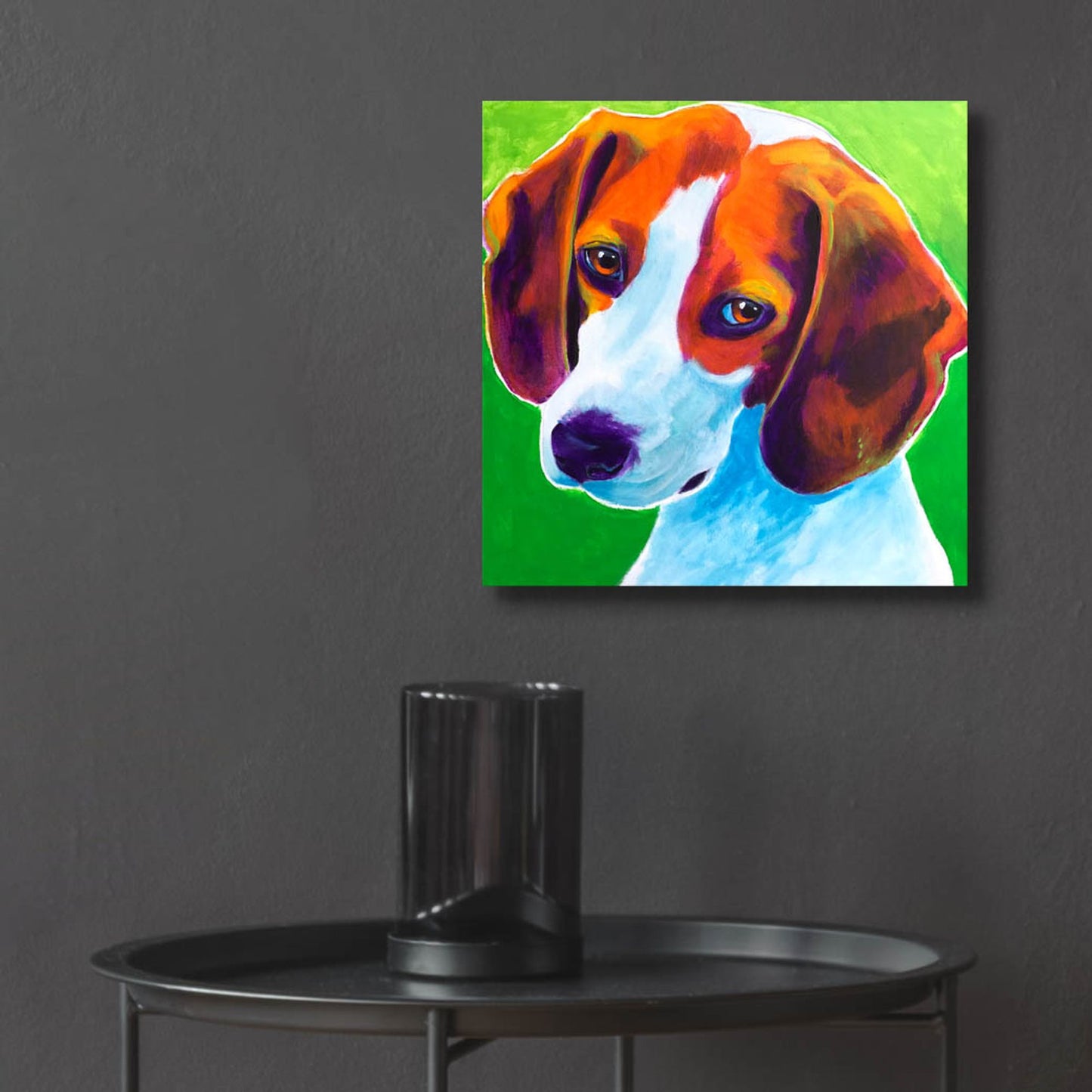 Epic Art 'Beagle - Watson2 by Dawg Painter, Acrylic Glass Wall Art,12x12