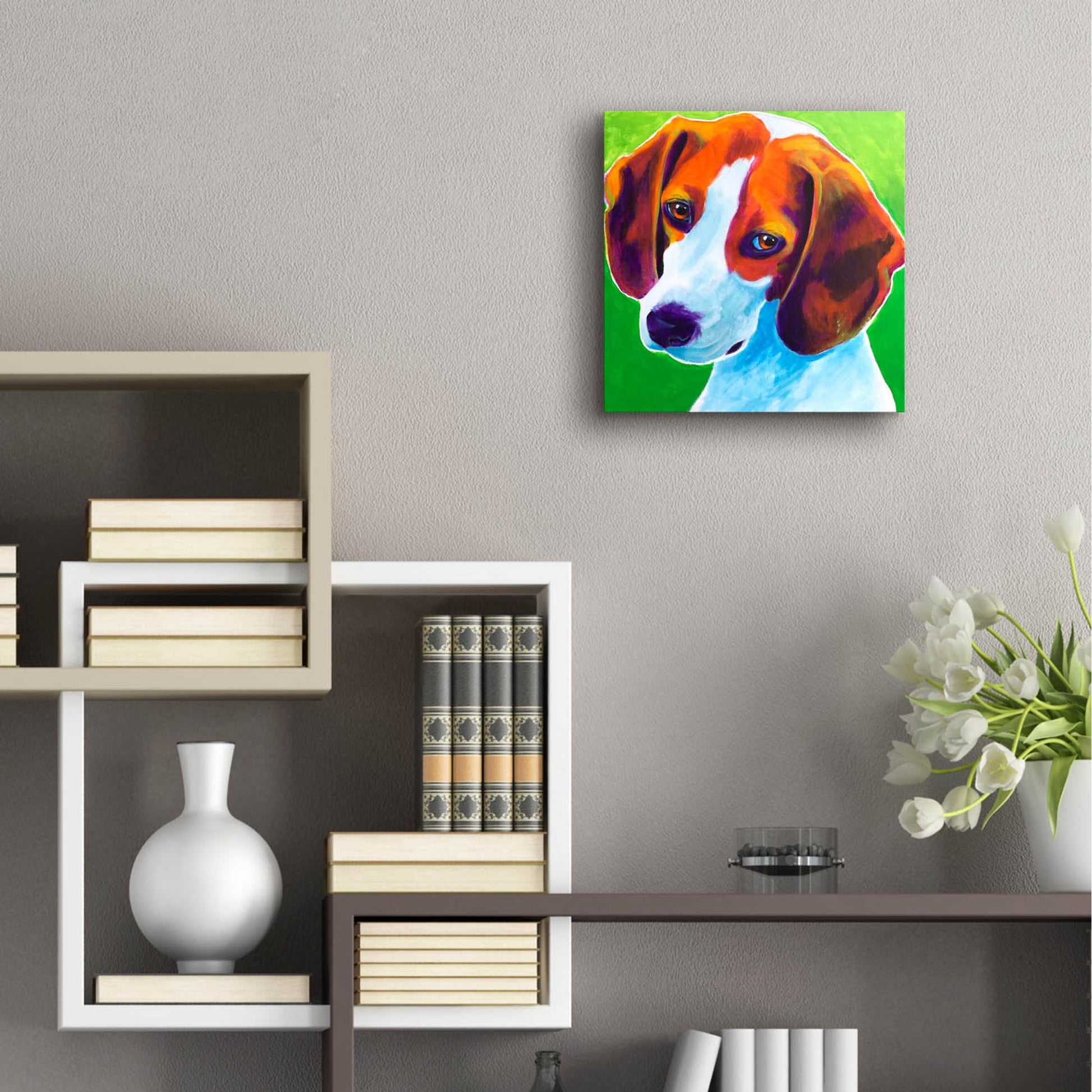 Epic Art 'Beagle - Watson2 by Dawg Painter, Acrylic Glass Wall Art,12x12