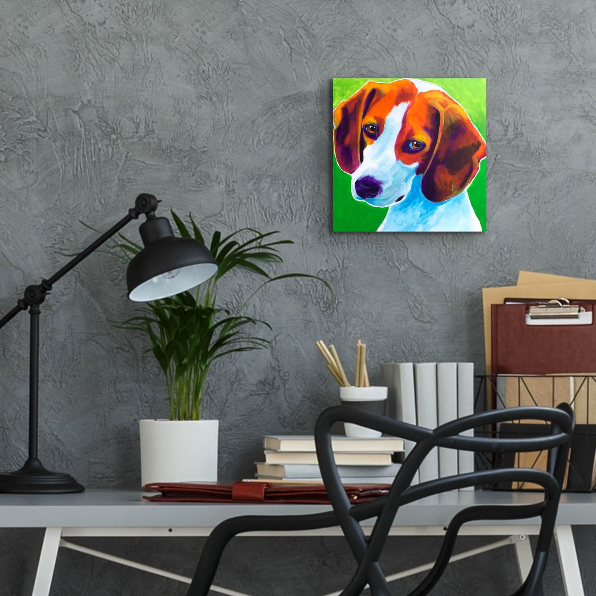 Epic Art 'Beagle - Watson2 by Dawg Painter, Acrylic Glass Wall Art,12x12