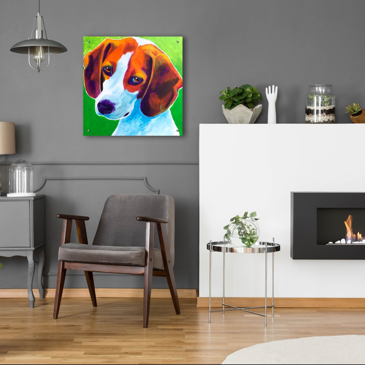 Epic Art 'Beagle - Watson2 by Dawg Painter, Acrylic Glass Wall Art,24x24