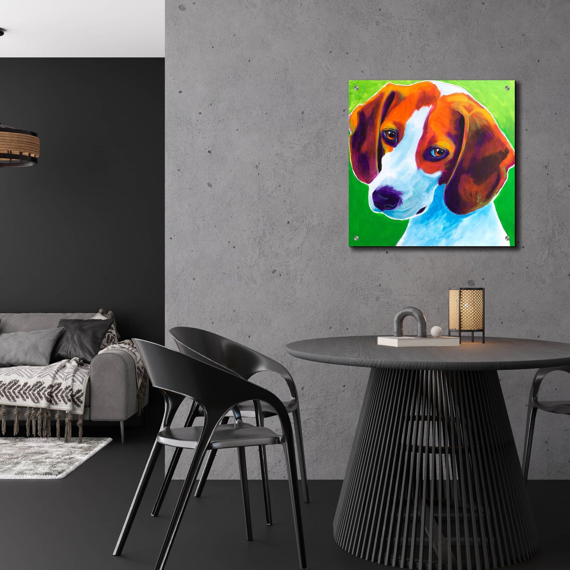 Epic Art 'Beagle - Watson2 by Dawg Painter, Acrylic Glass Wall Art,24x24