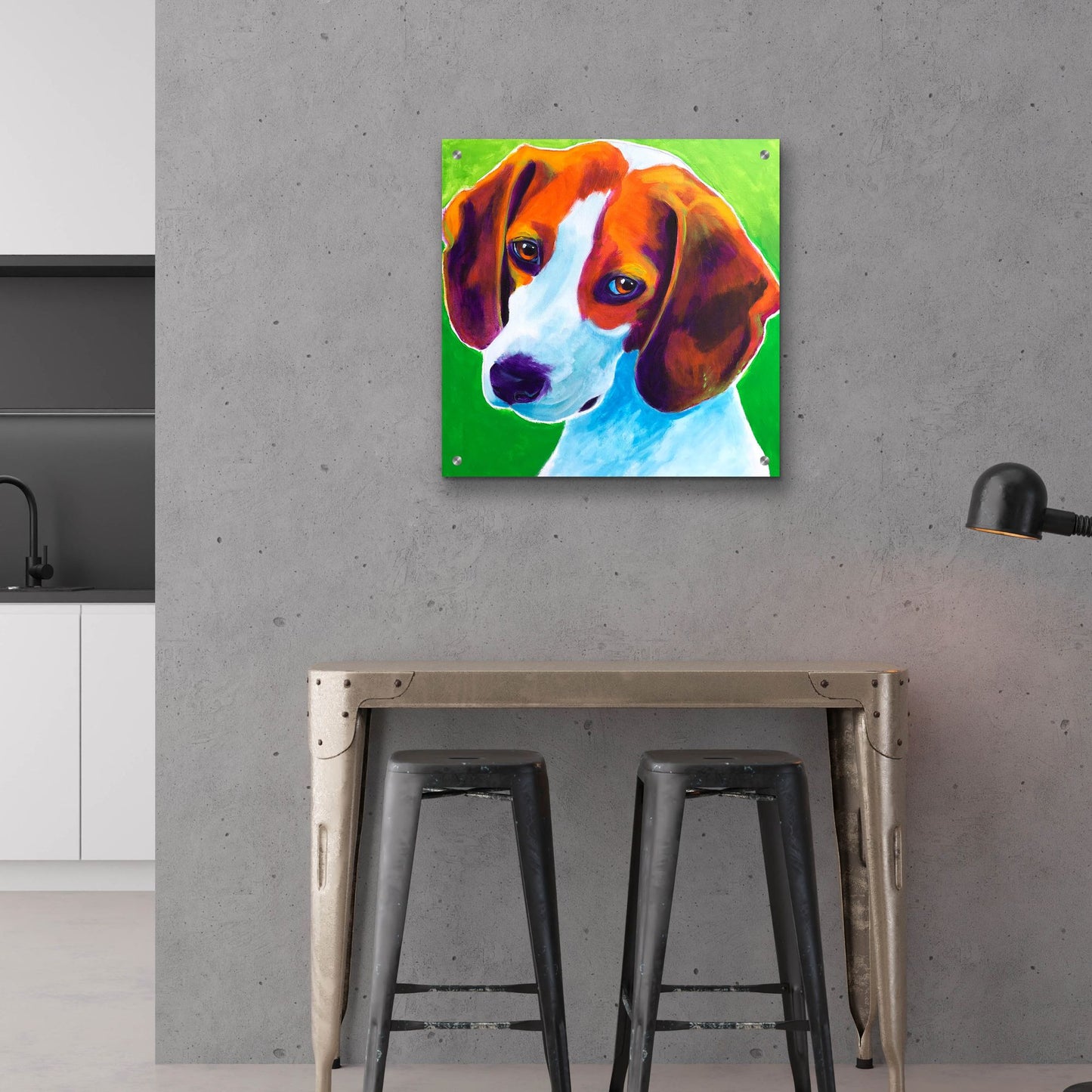 Epic Art 'Beagle - Watson2 by Dawg Painter, Acrylic Glass Wall Art,24x24