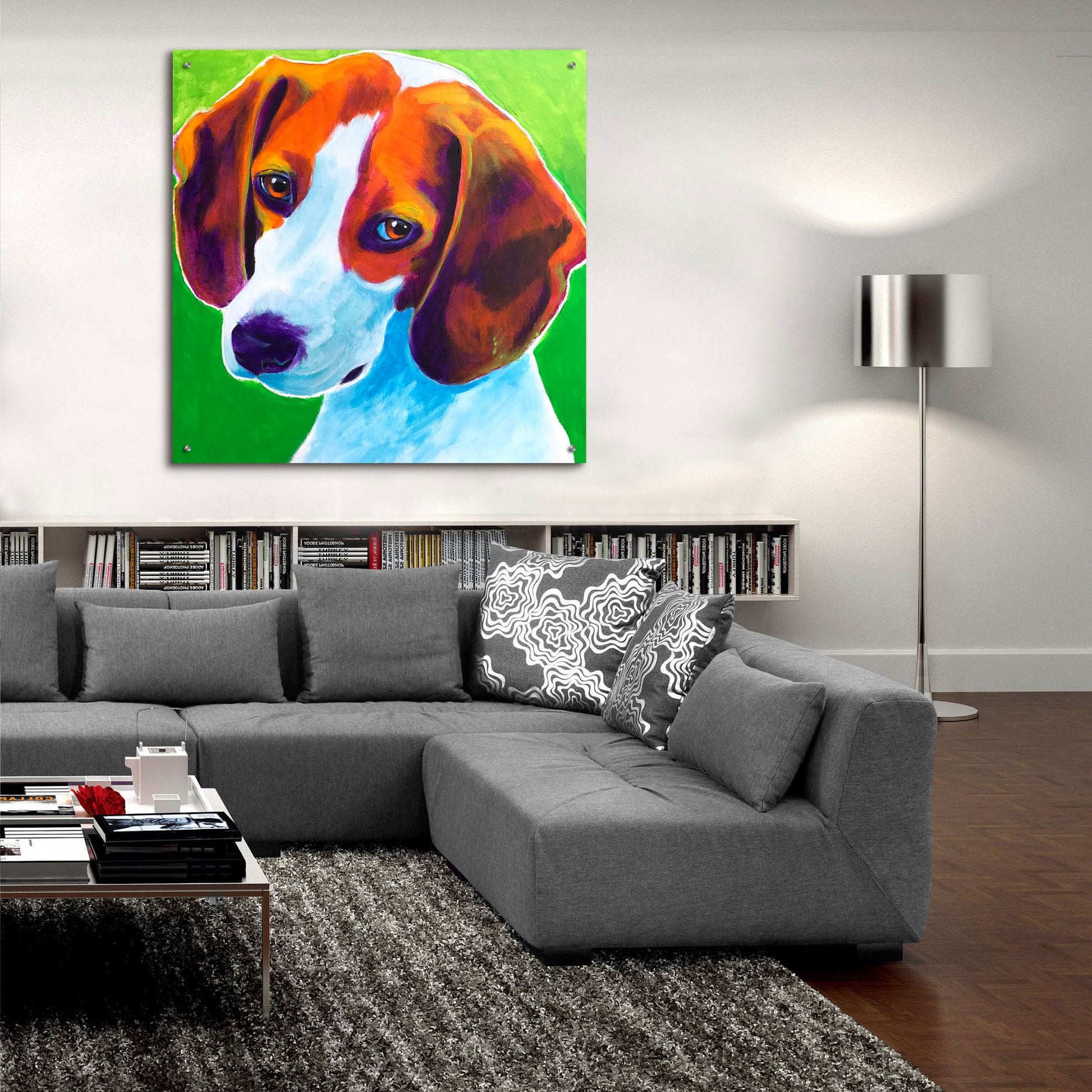 Epic Art 'Beagle - Watson2 by Dawg Painter, Acrylic Glass Wall Art,36x36