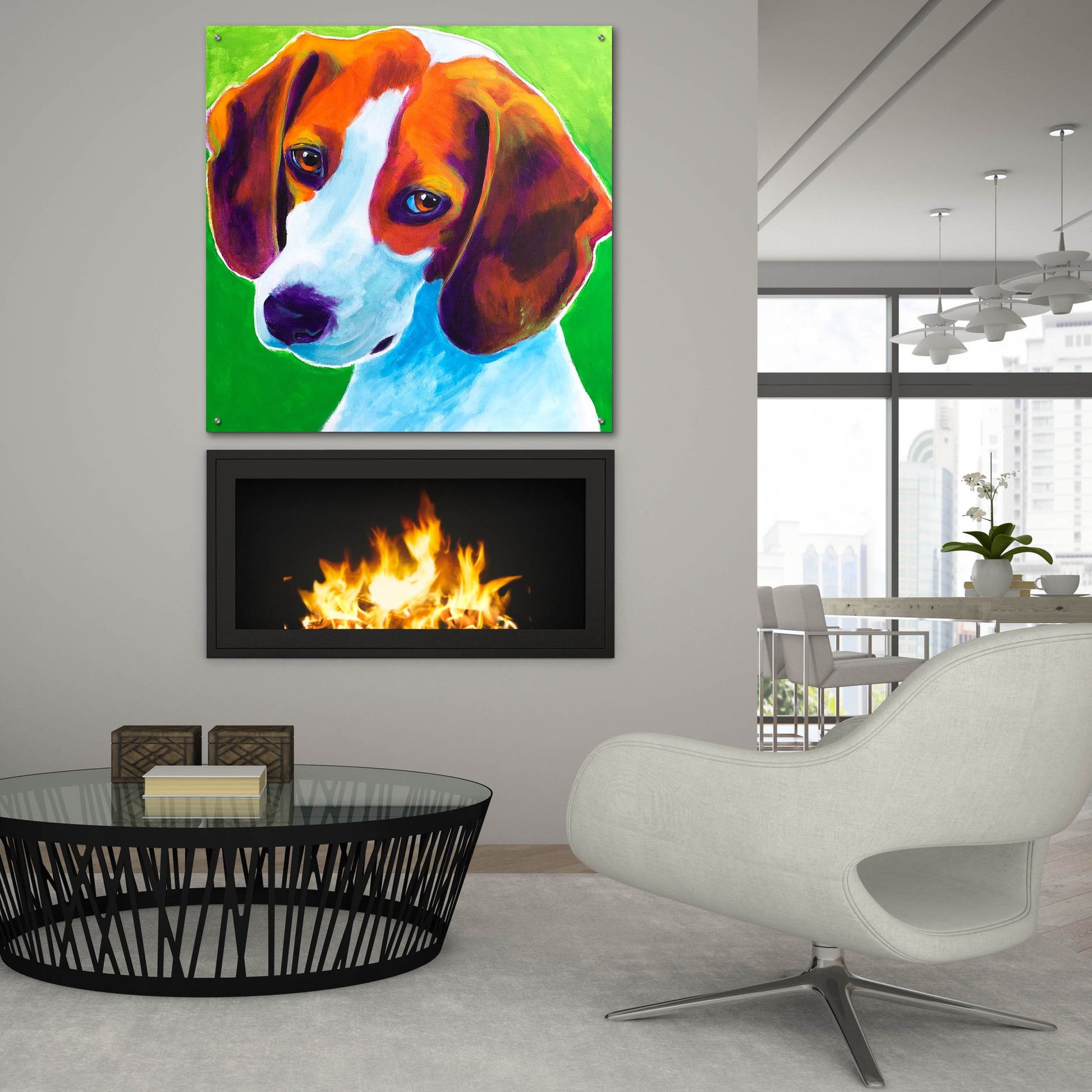 Epic Art 'Beagle - Watson2 by Dawg Painter, Acrylic Glass Wall Art,36x36