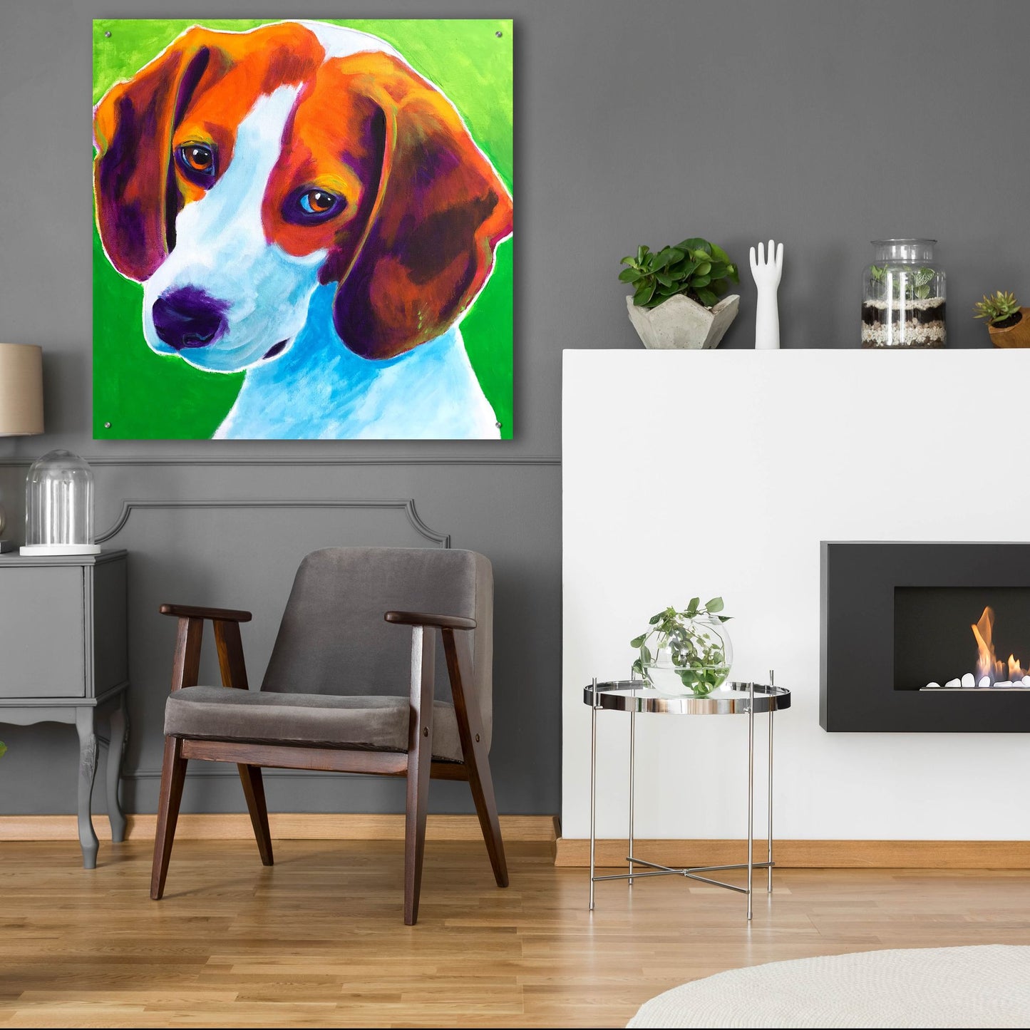 Epic Art 'Beagle - Watson2 by Dawg Painter, Acrylic Glass Wall Art,36x36