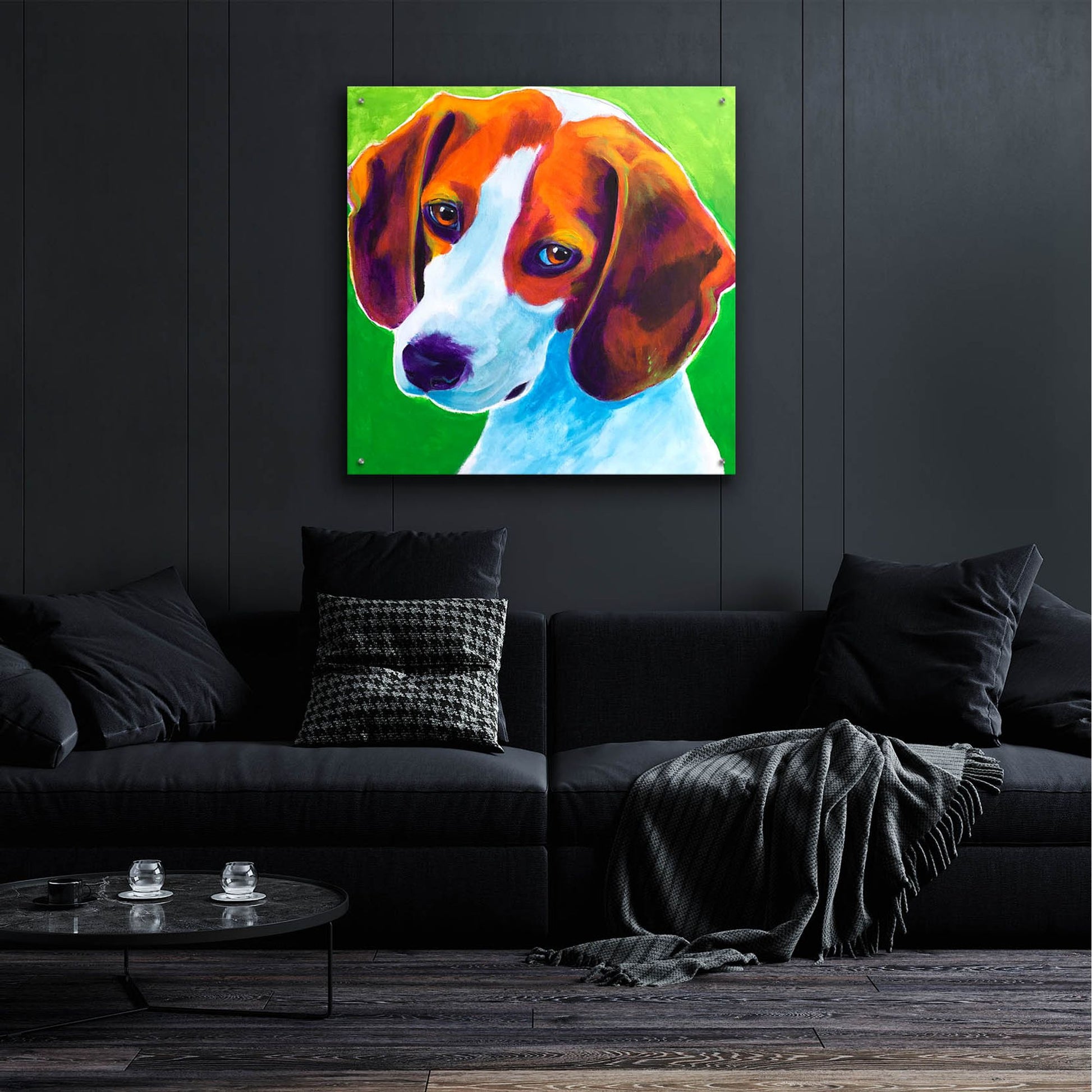 Epic Art 'Beagle - Watson2 by Dawg Painter, Acrylic Glass Wall Art,36x36