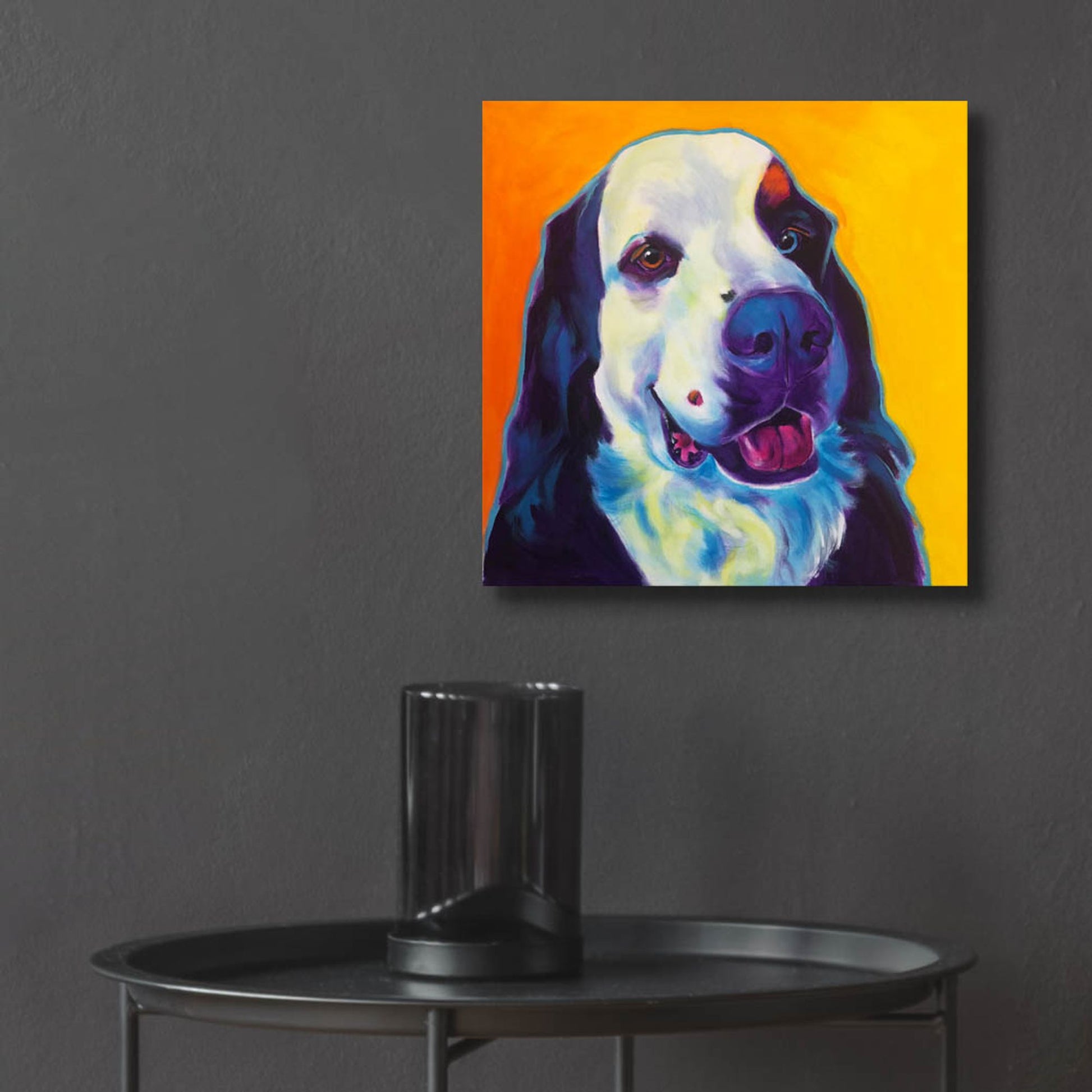 Epic Art 'Bernese Mountain Dog - Zeke 22 by Dawg Painter, Acrylic Glass Wall Art,12x12