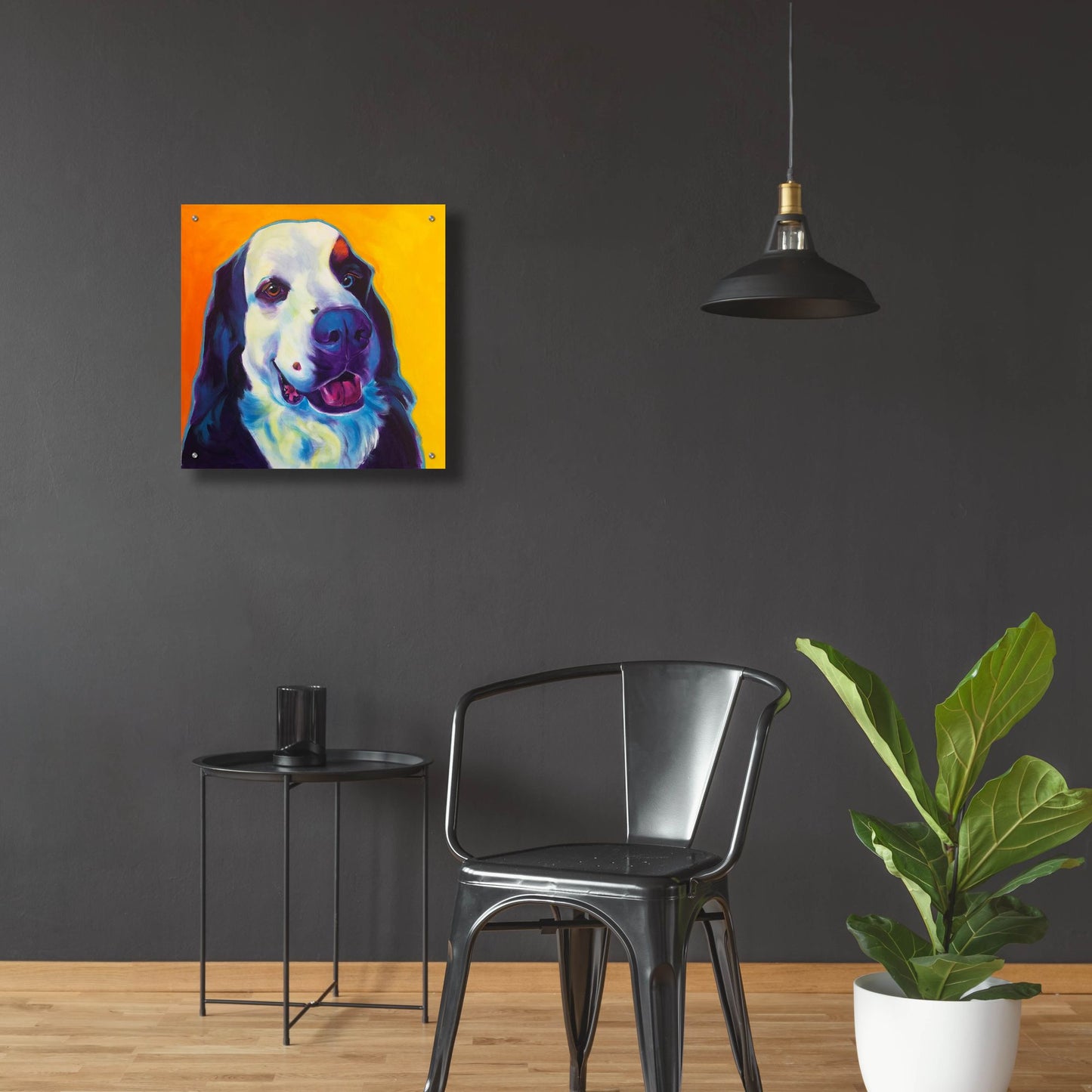 Epic Art 'Bernese Mountain Dog - Zeke 22 by Dawg Painter, Acrylic Glass Wall Art,24x24