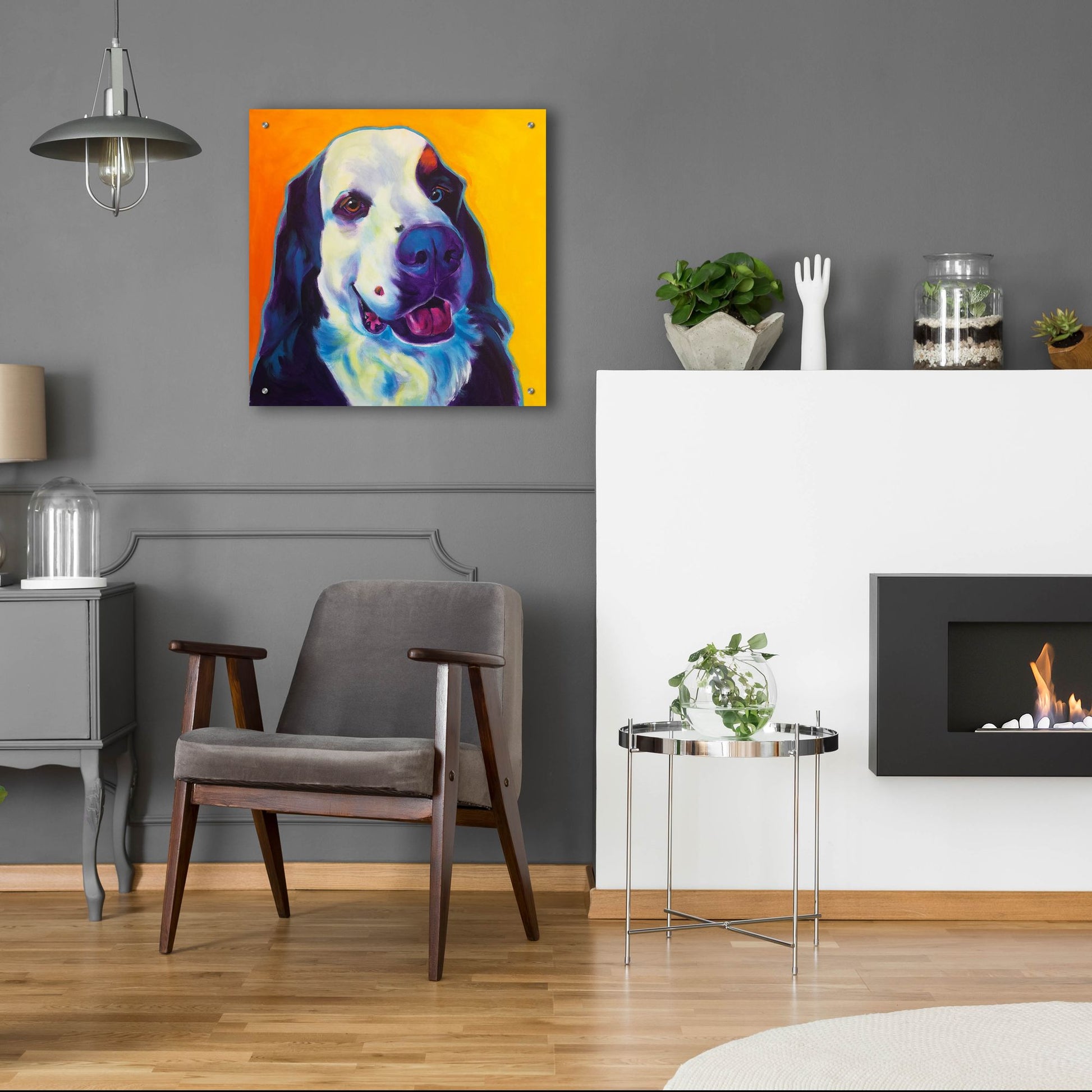 Epic Art 'Bernese Mountain Dog - Zeke 22 by Dawg Painter, Acrylic Glass Wall Art,24x24