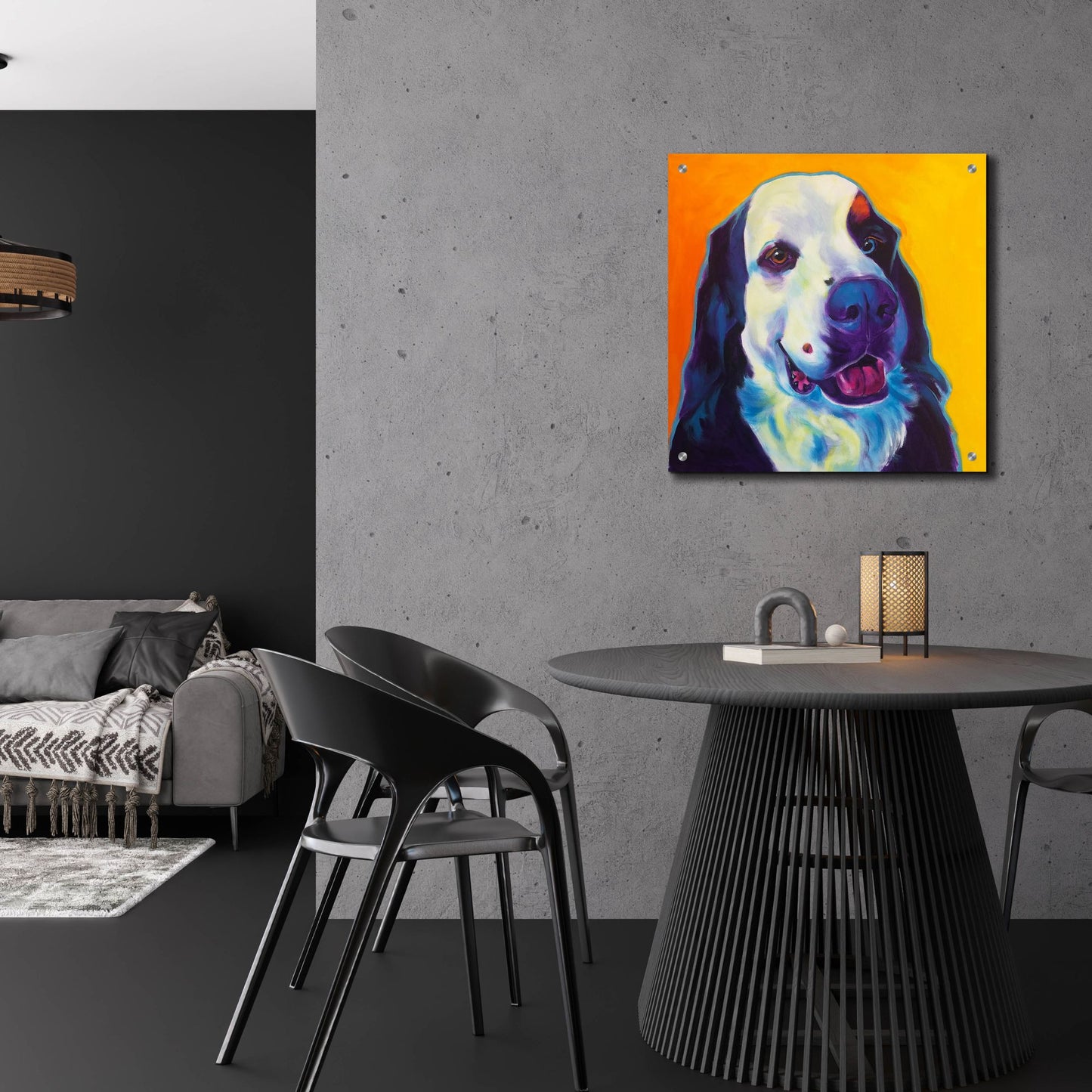 Epic Art 'Bernese Mountain Dog - Zeke 22 by Dawg Painter, Acrylic Glass Wall Art,24x24