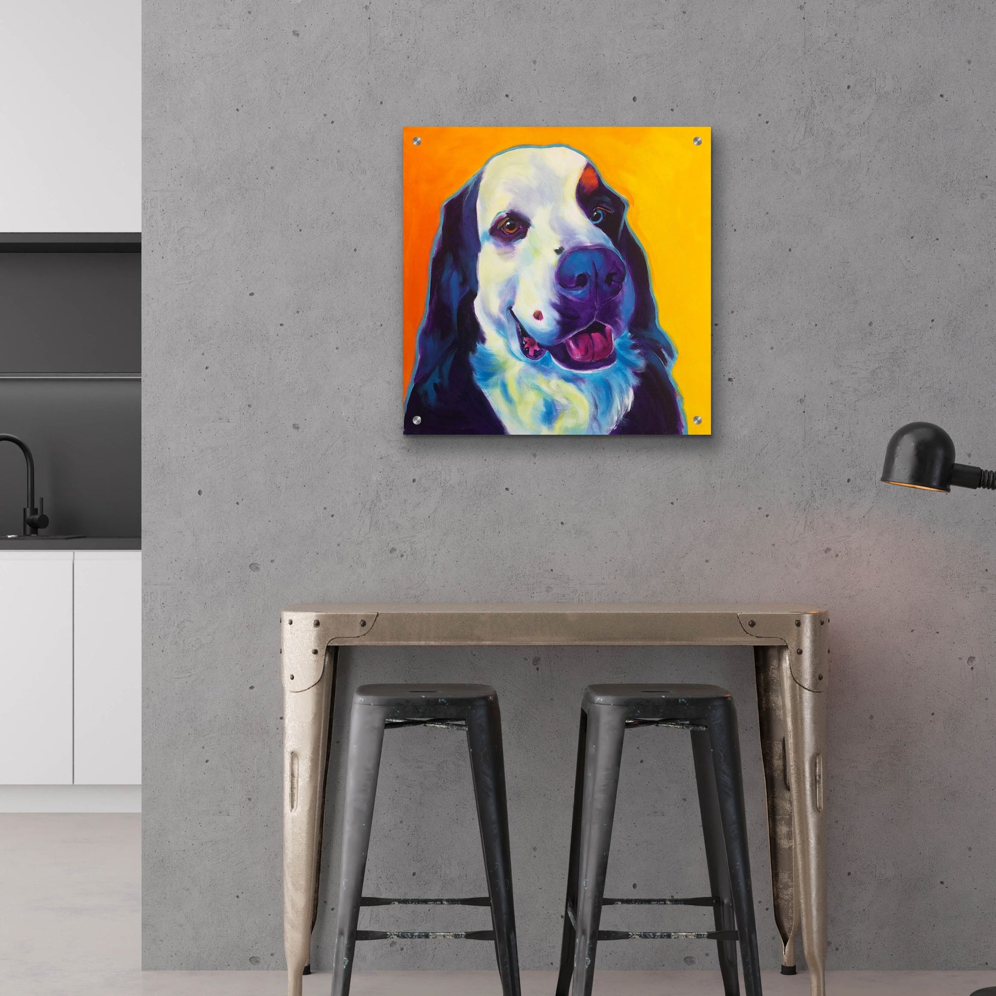 Epic Art 'Bernese Mountain Dog - Zeke 22 by Dawg Painter, Acrylic Glass Wall Art,24x24