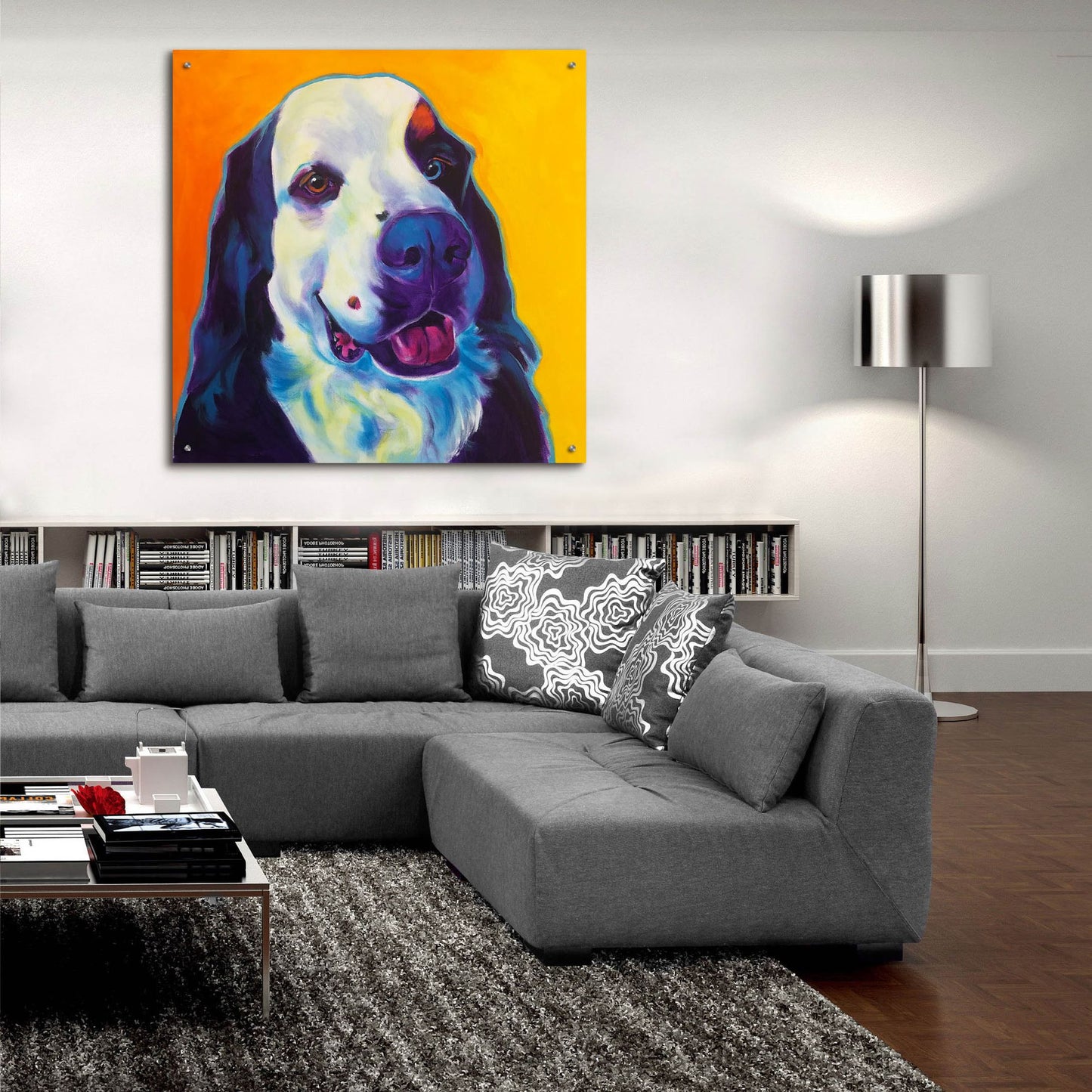 Epic Art 'Bernese Mountain Dog - Zeke 22 by Dawg Painter, Acrylic Glass Wall Art,36x36