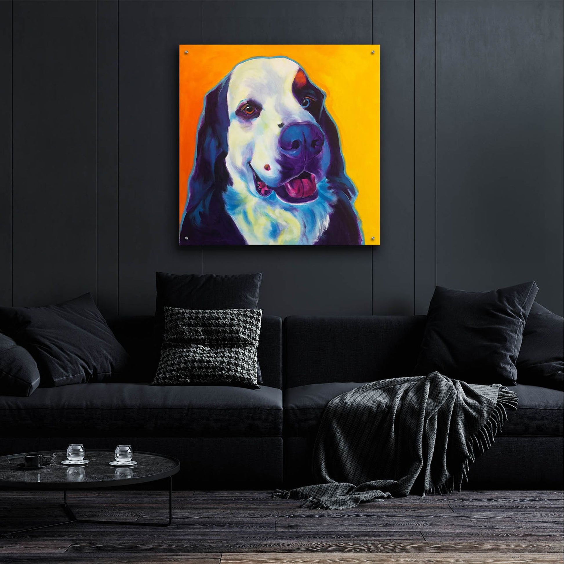 Epic Art 'Bernese Mountain Dog - Zeke 22 by Dawg Painter, Acrylic Glass Wall Art,36x36