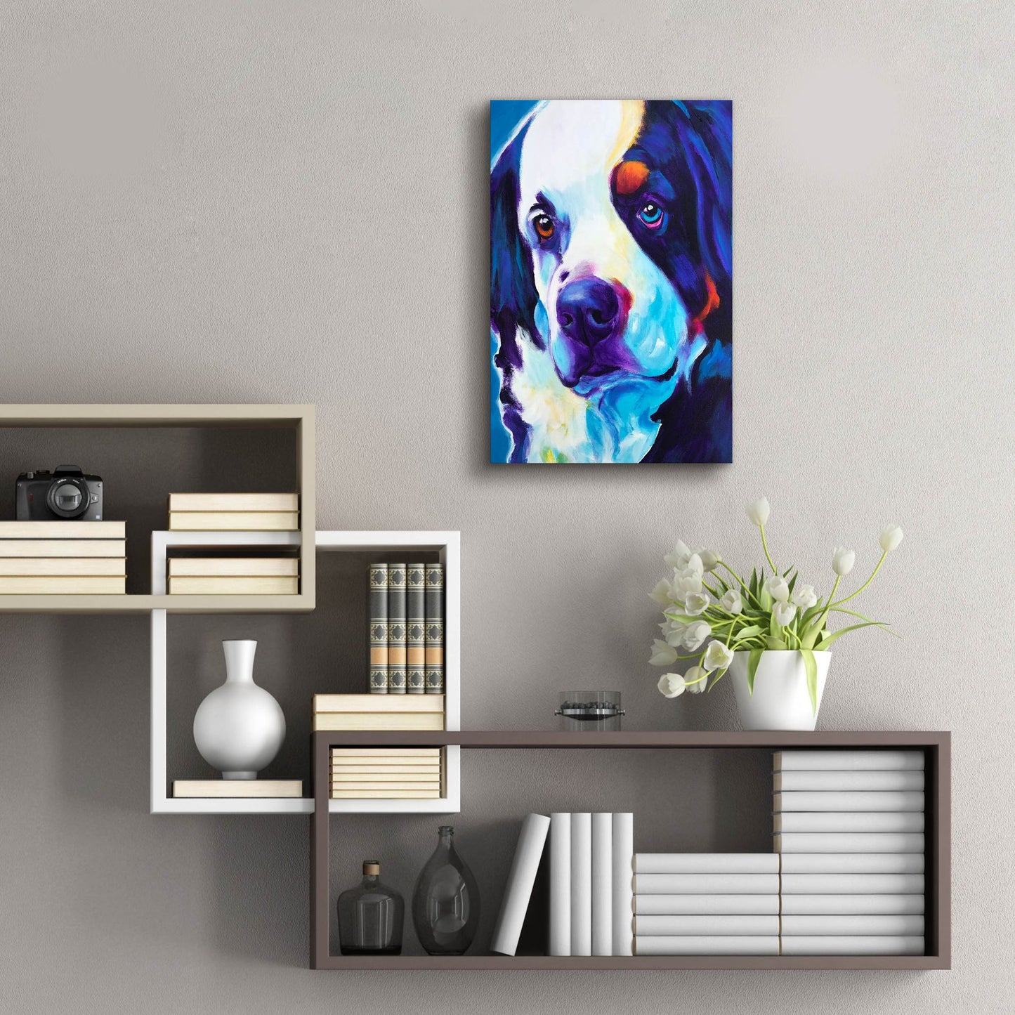 Epic Art 'Bernese Mountain Dog - Zeke2 by Dawg Painter, Acrylic Glass Wall Art,16x24