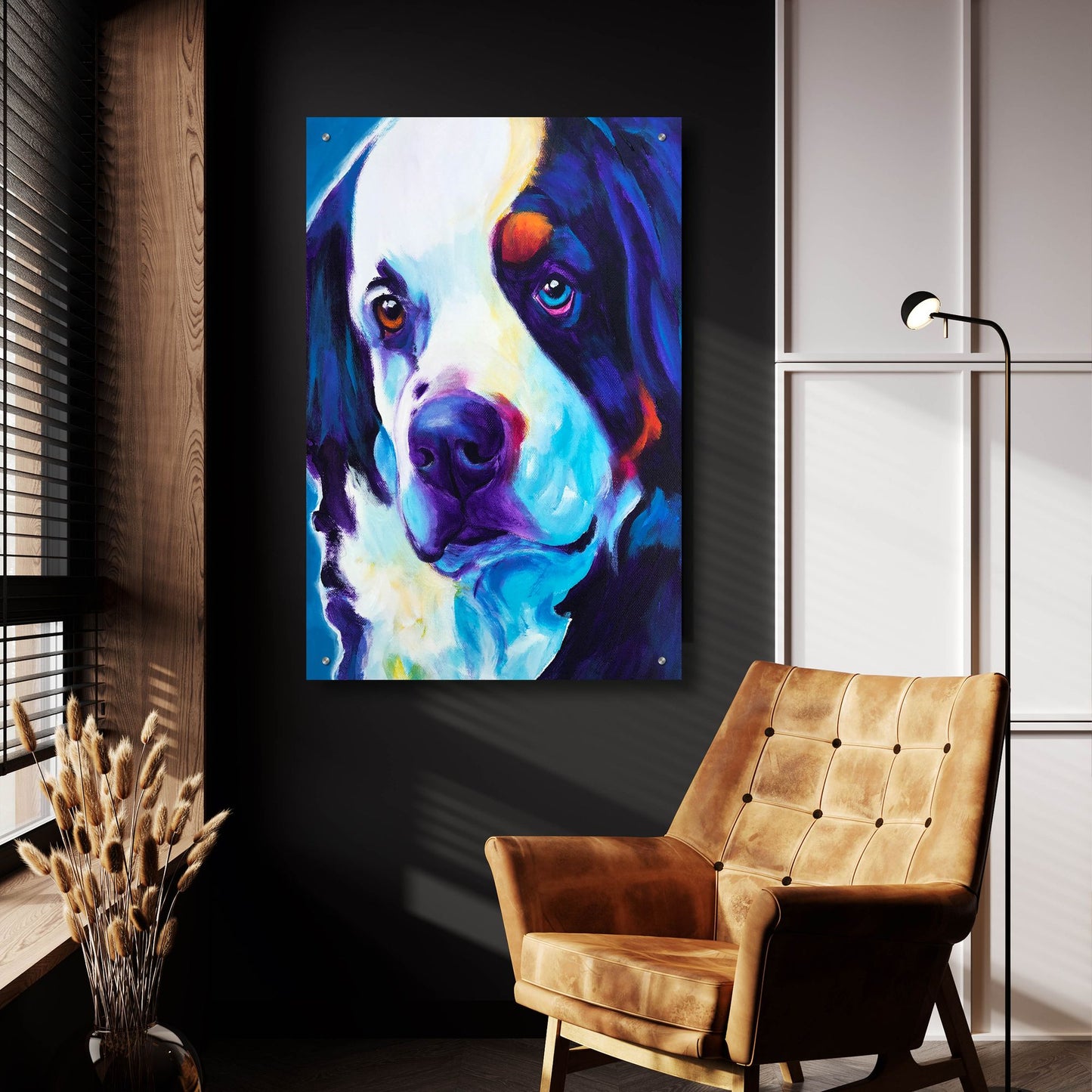 Epic Art 'Bernese Mountain Dog - Zeke2 by Dawg Painter, Acrylic Glass Wall Art,24x36