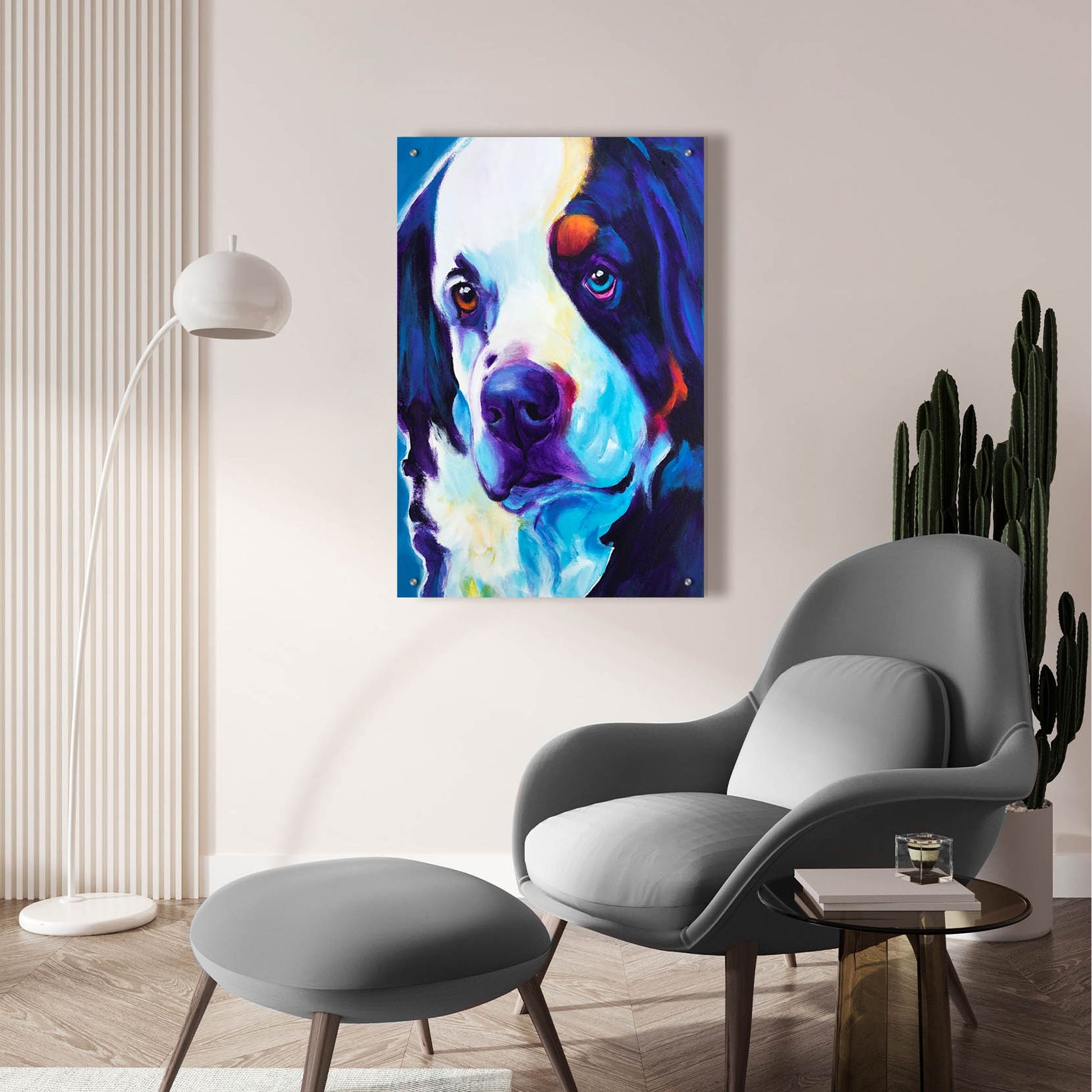 Epic Art 'Bernese Mountain Dog - Zeke2 by Dawg Painter, Acrylic Glass Wall Art,24x36