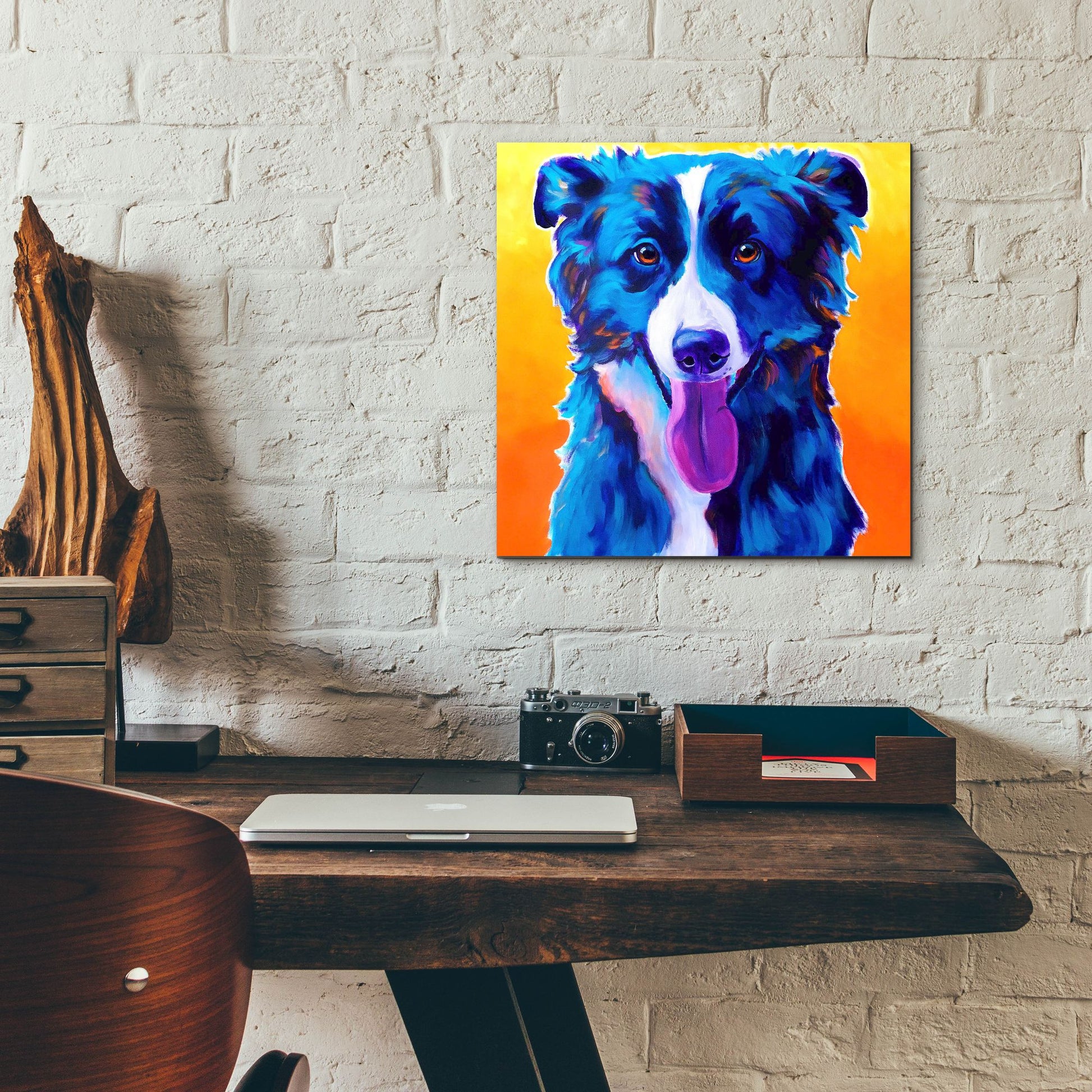 Epic Art 'Border Collie - Jinx2 by Dawg Painter, Acrylic Glass Wall Art,12x12