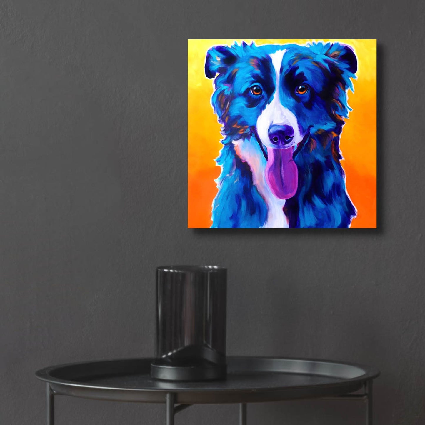 Epic Art 'Border Collie - Jinx2 by Dawg Painter, Acrylic Glass Wall Art,12x12