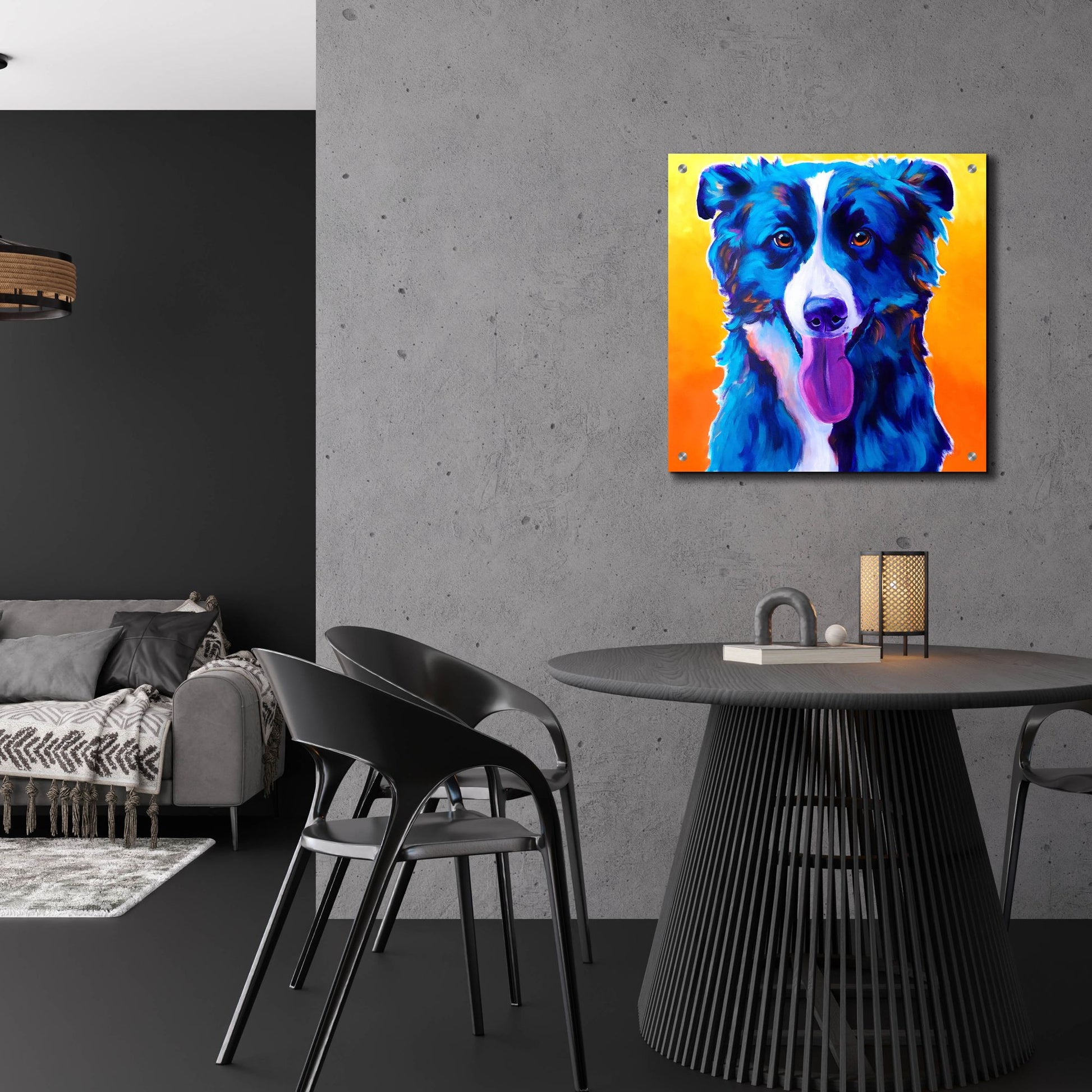 Epic Art 'Border Collie - Jinx2 by Dawg Painter, Acrylic Glass Wall Art,24x24