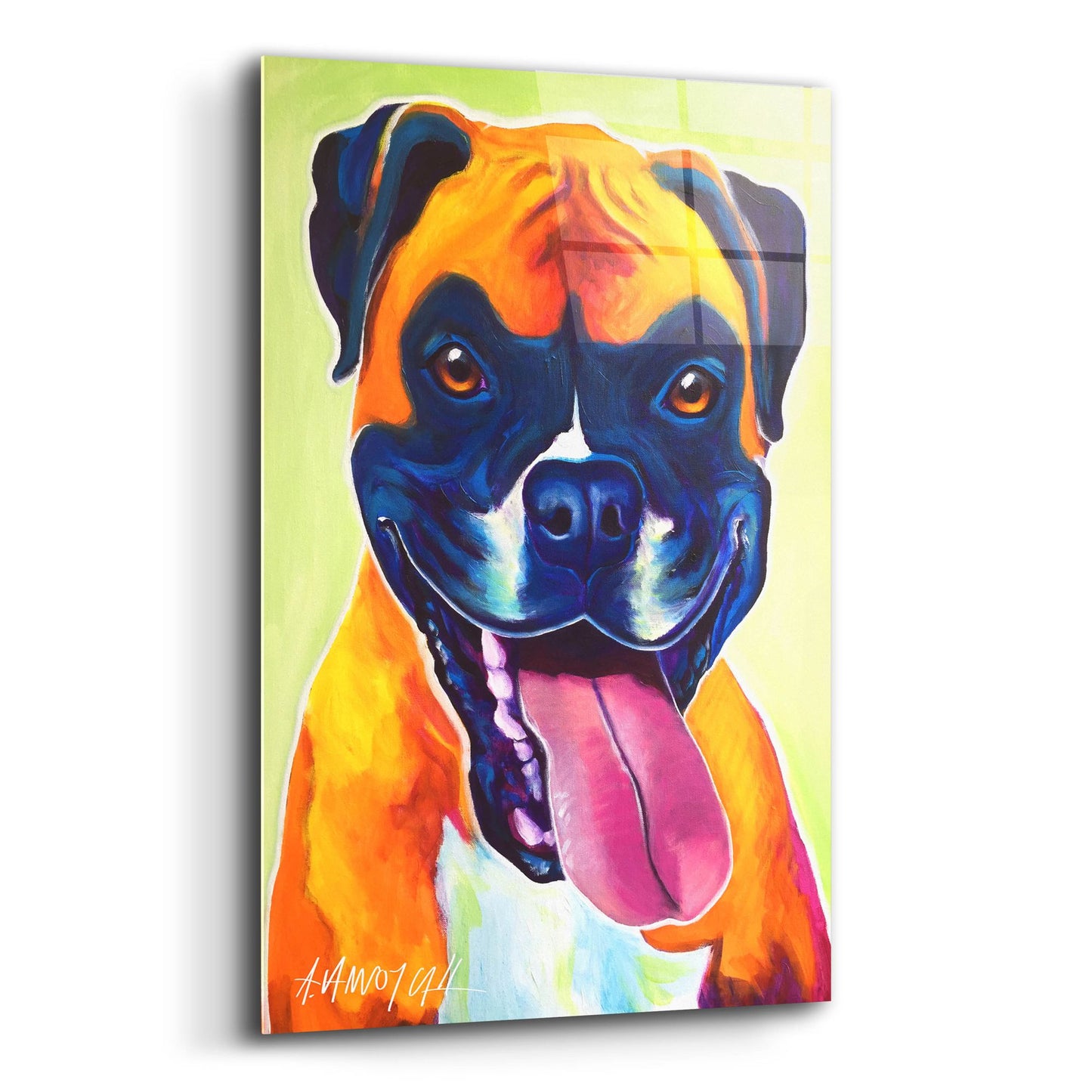 Epic Art 'Boxer - Bear2 by Dawg Painter, Acrylic Glass Wall Art,12x16